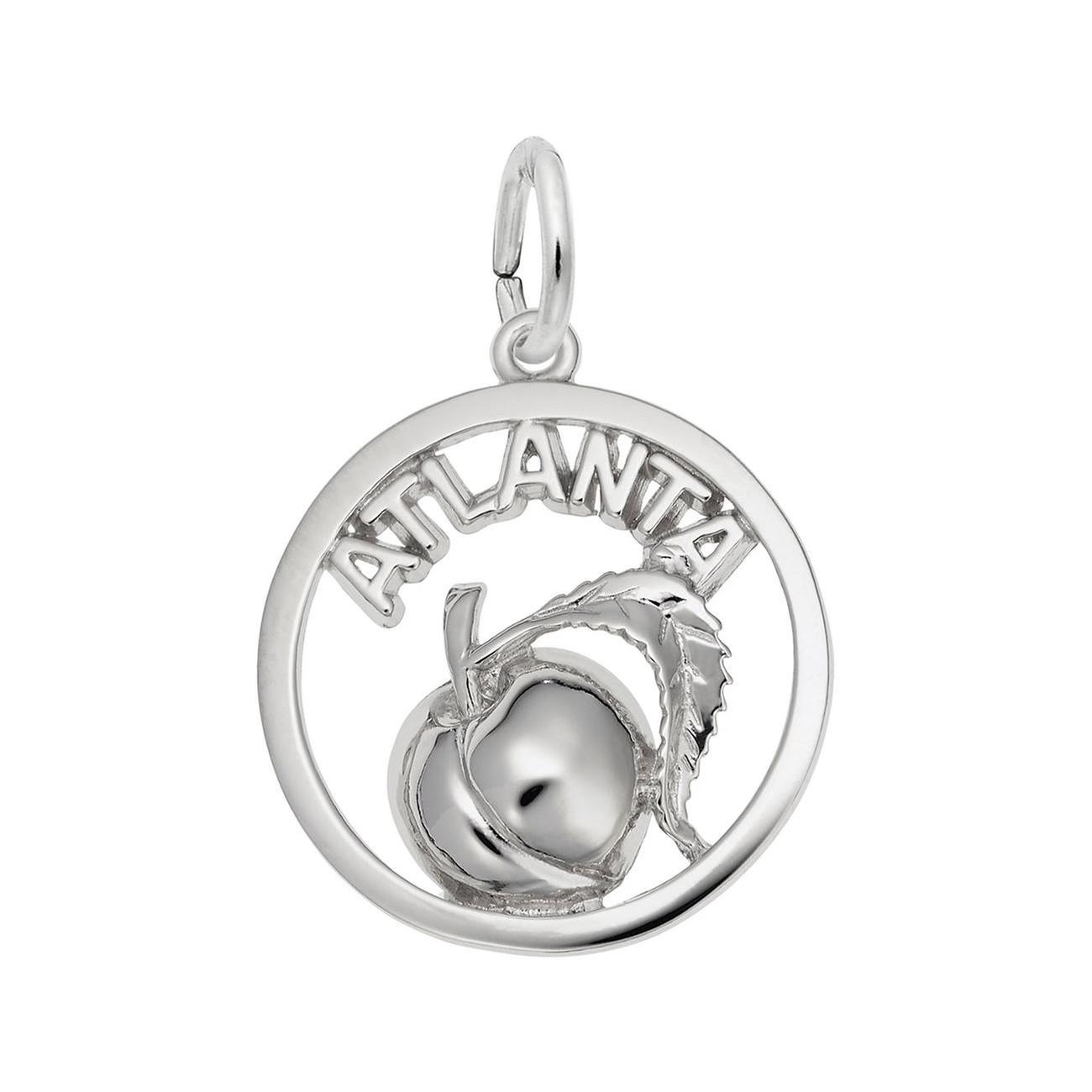 Sterling Silver Atlanta Peach 2D Charm