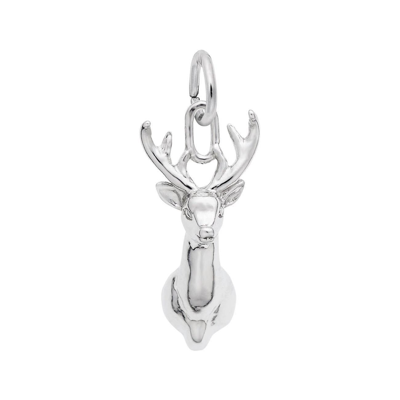 Sterling Silver Deerhead 3D Charm
