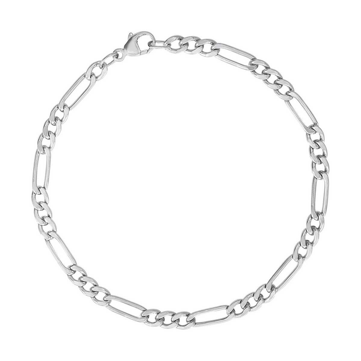 Sterling Silver Figaro Link Classic Charm Bracelet, 7 Inches