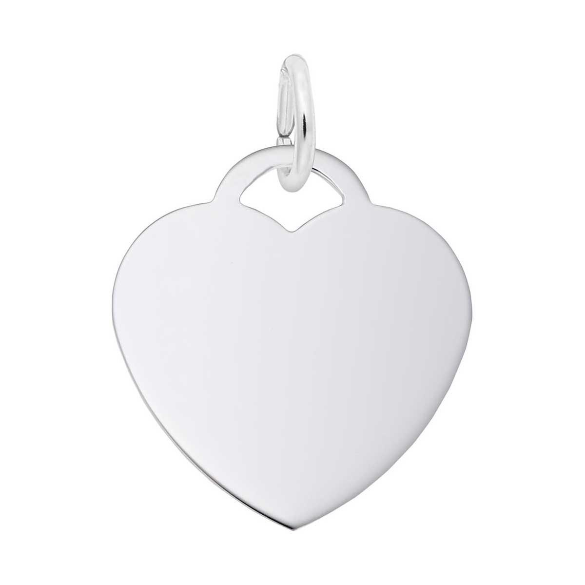 Sterling Silver Medium 35 Series Plain Heart Flat Charm