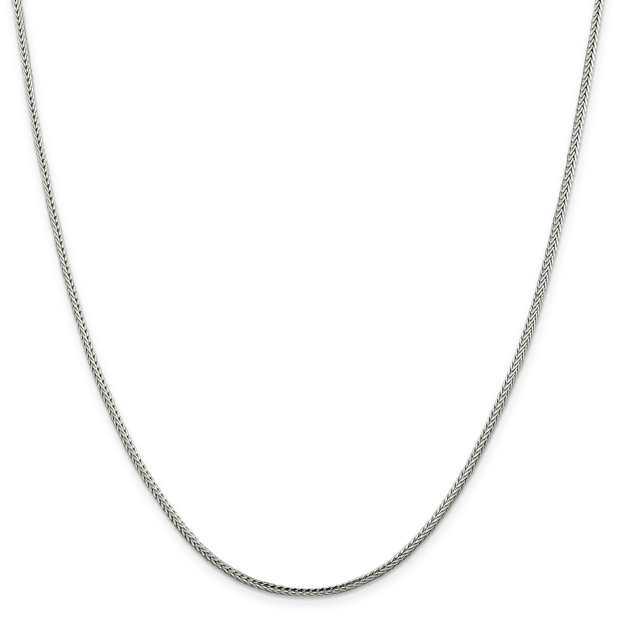 Sterling Silver Solid Diamond-Cut Round Franco Chain Necklace | 2
