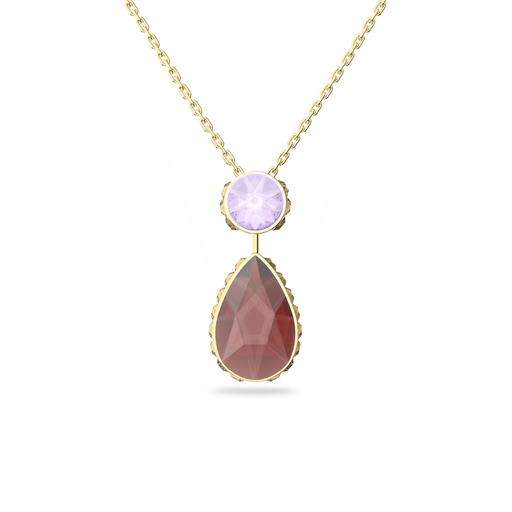 Swarovski Crystal and Colorado Topaz Orbita Gold-Tone Plated Drop
