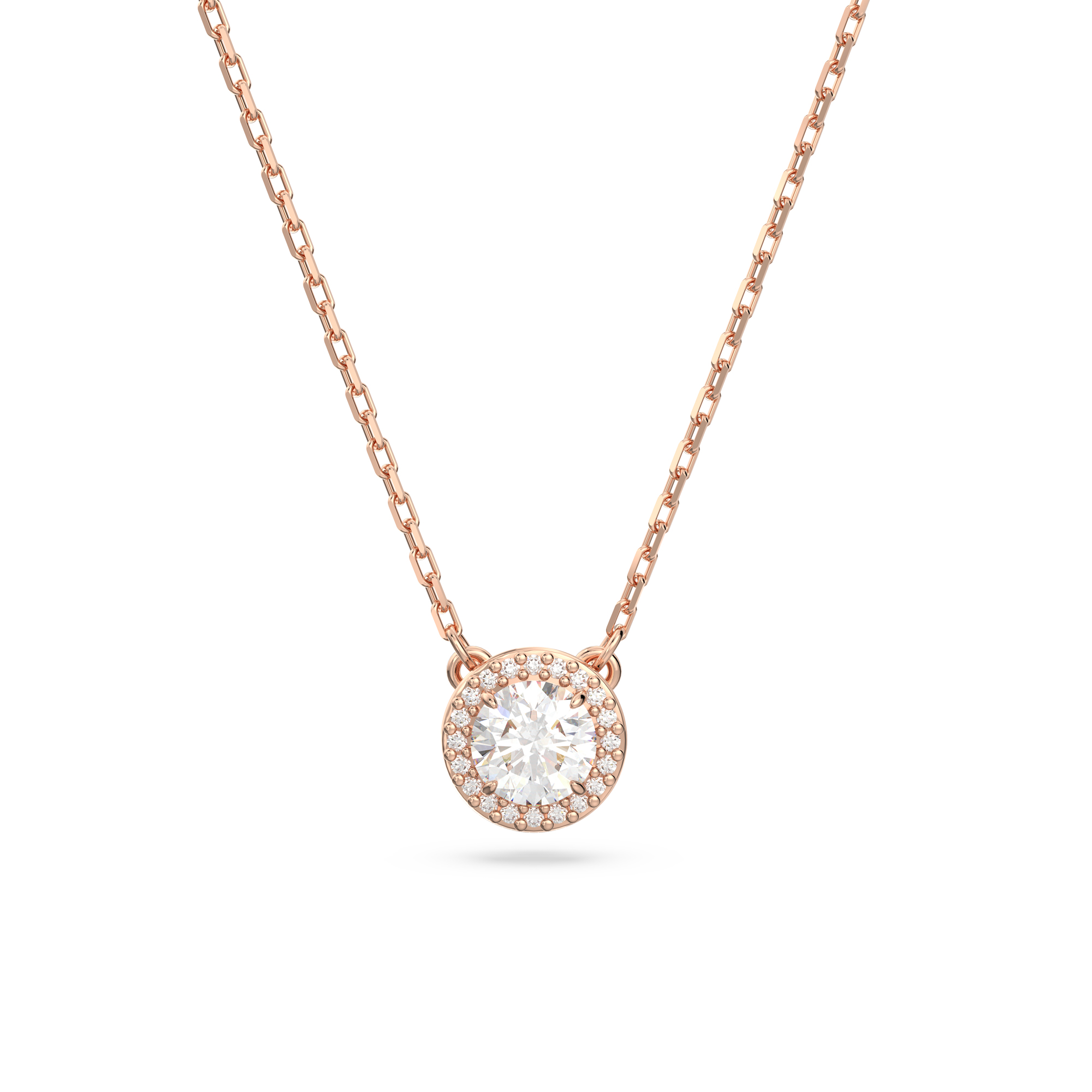 Swarovski Jewelry Swarovski Crystal and Zirconia Constella Rose Gold-Tone Halo Pendant Necklace 139$