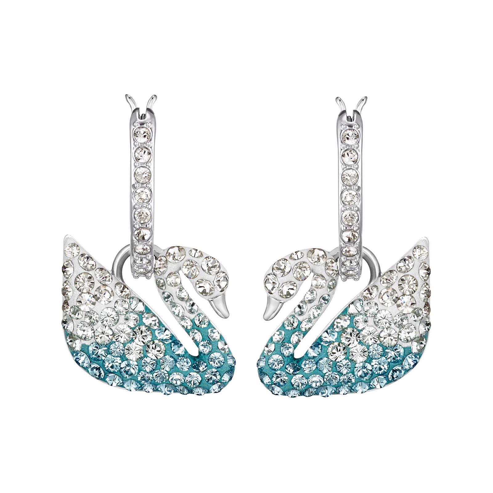 Swarovski Jewelry Swarovski Crystal Iconic Swan Earrings Rhodium-Plated 94$
