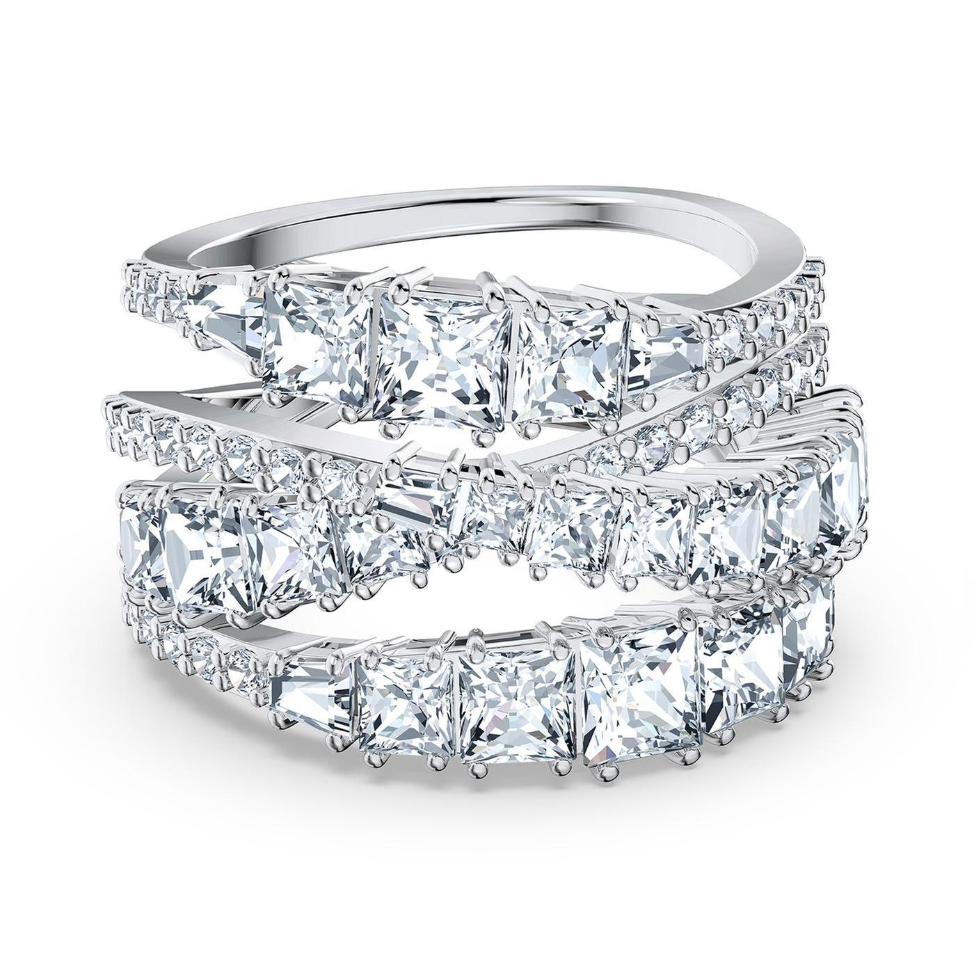 Swarovski Crystal Twist Wrap Ring - Size 8