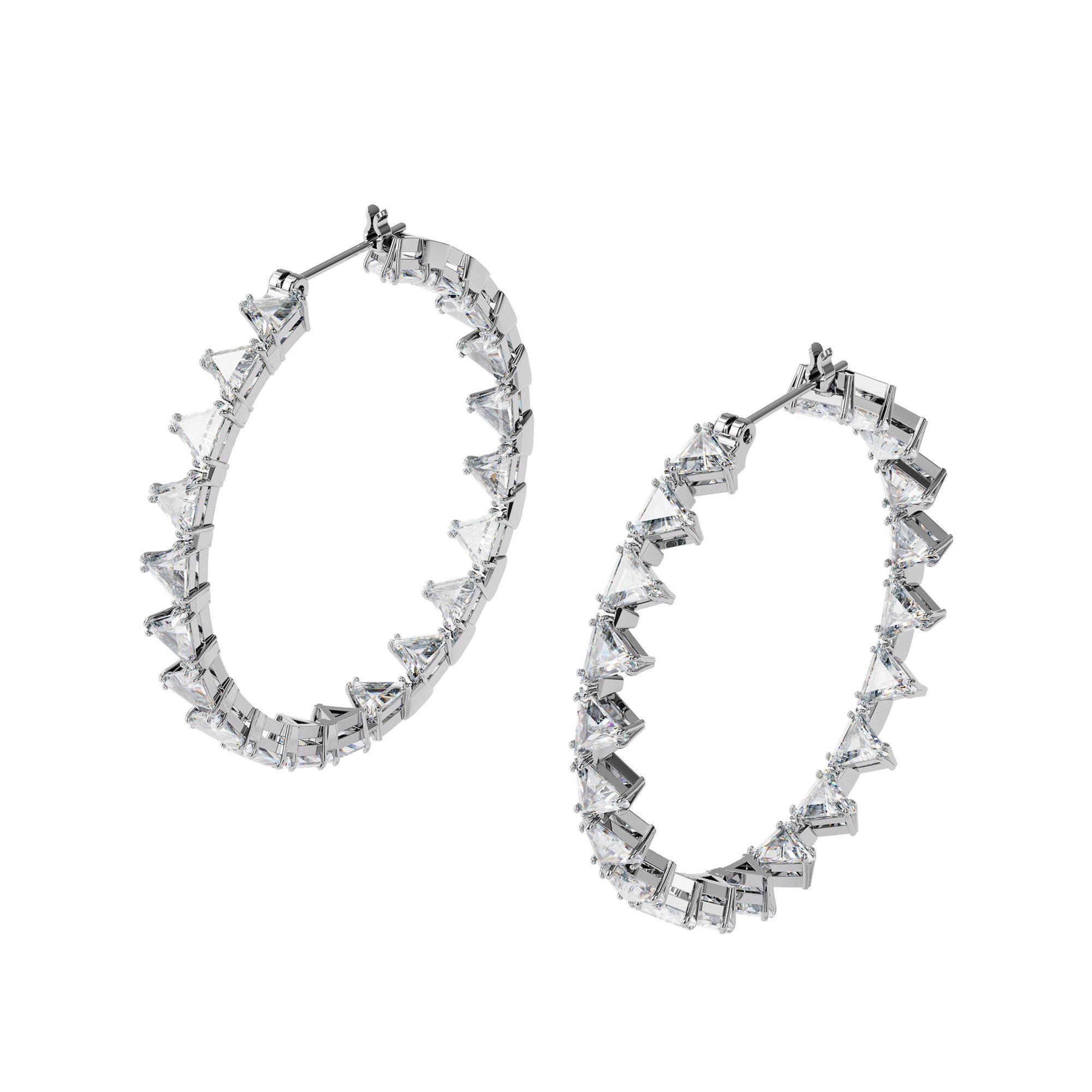 Swarovski Millenia Hoop Earrings with Triangle Cut Swarovski Zirc