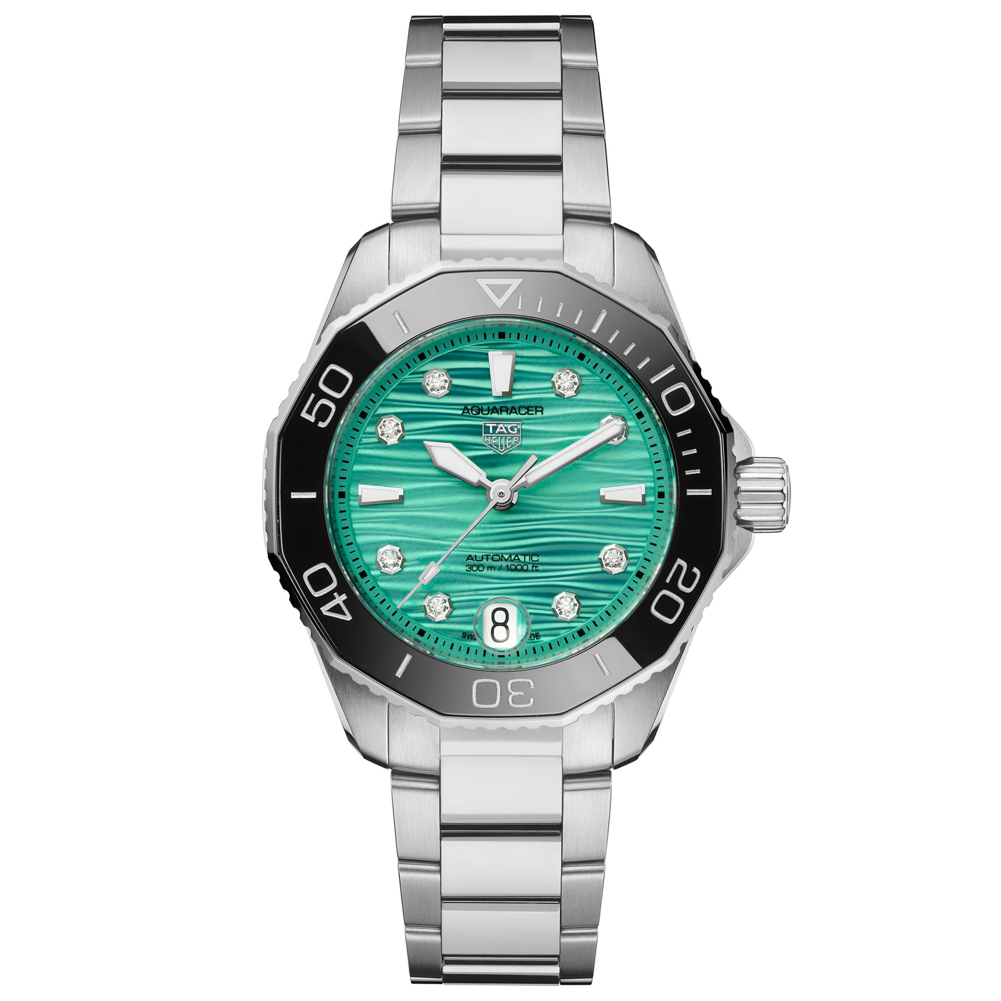 Tag Heuer  AQUARACER Professional 300 Automatic Diamond Dial and Stainless Steel Watch  36mm  WBP231KBA0618