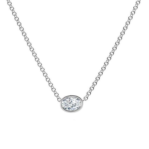 Forevermark 1/3ct Oval Diamond White Gold Pendant Necklace | The 