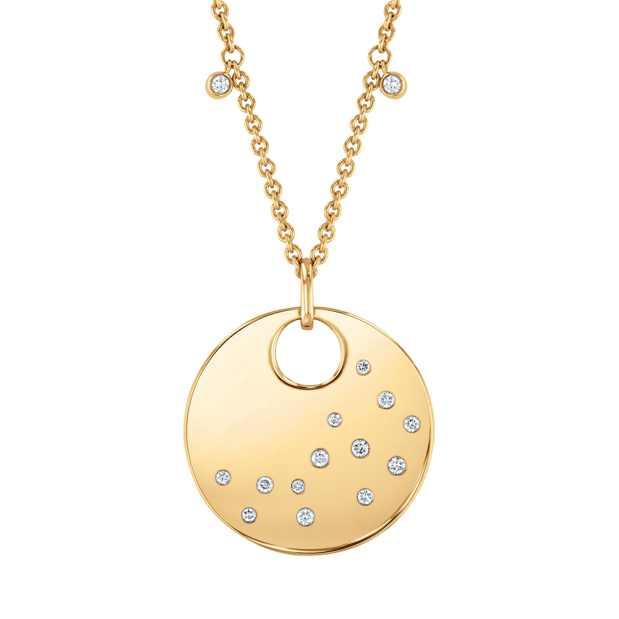REEDS The Little Prince(R) 1/8ctw Diamond Cosmos Yellow Gold Pendant Necklace
