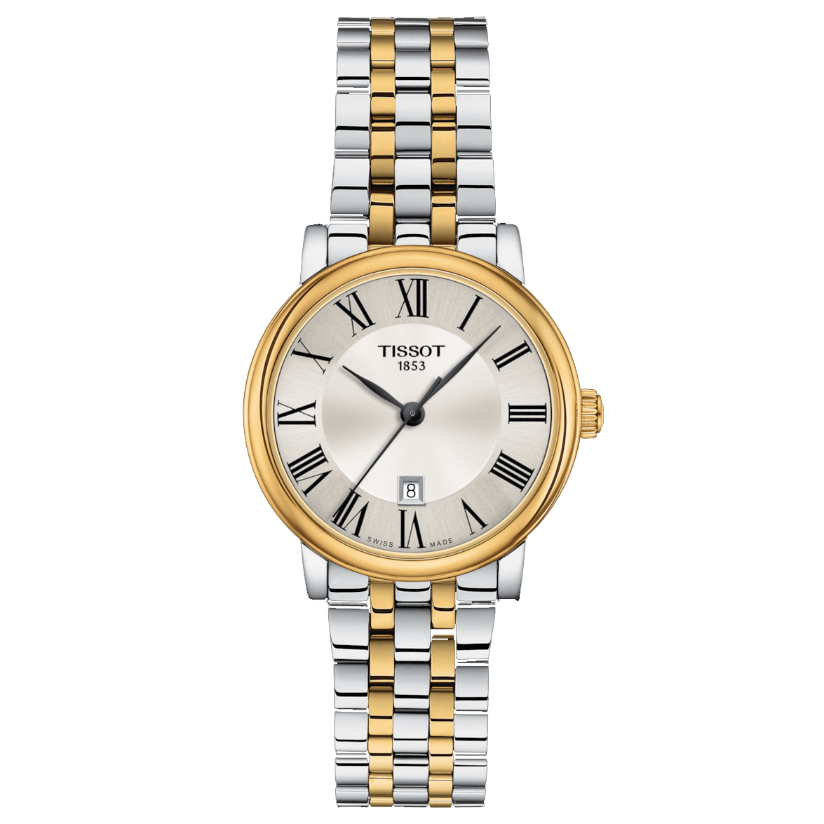 Carson Premium Lady Silver-Tone Dial Two-Tone Watch 30mm - Tissot T1222102203300