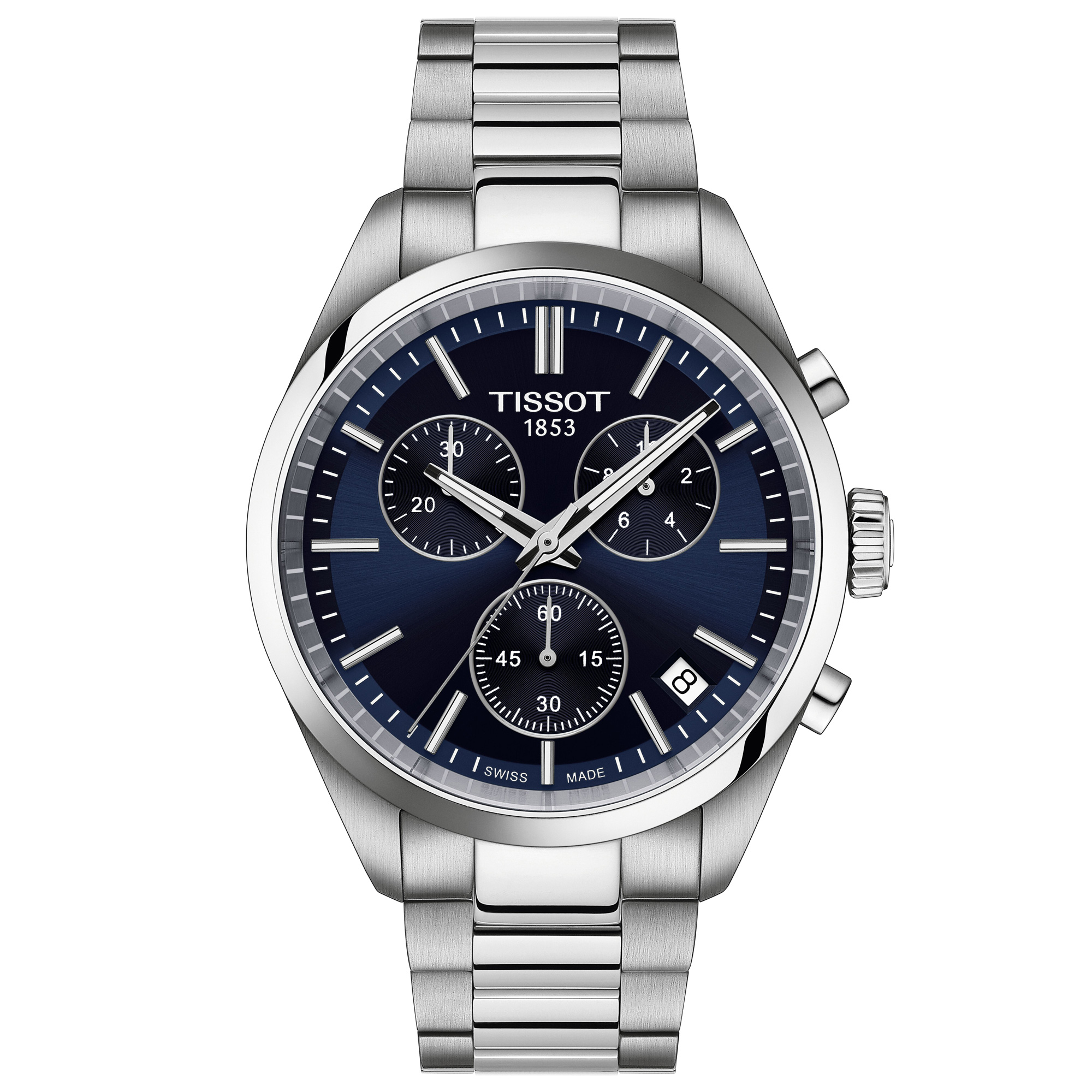 PR 100 Chronograph Blue Dial Stainless Steel Bracelet Watch 40mm - Tissot T1504171104100