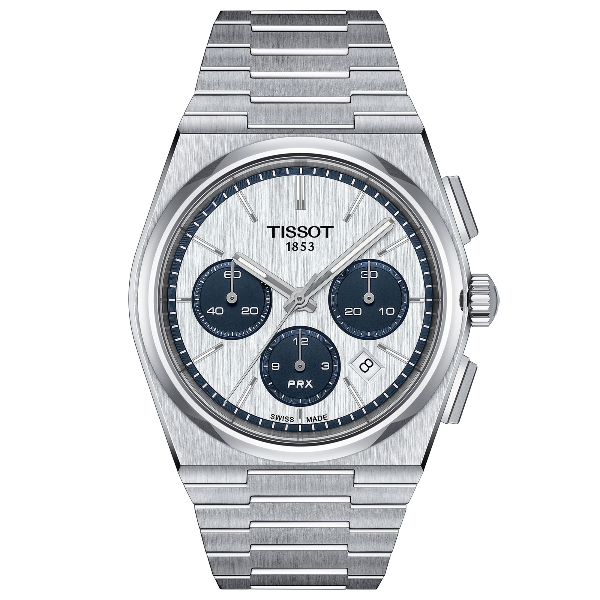 Tissot  PRX Automatic Chronograph Grey Dial Stainless Steel Watch  42mm  T1374271101101