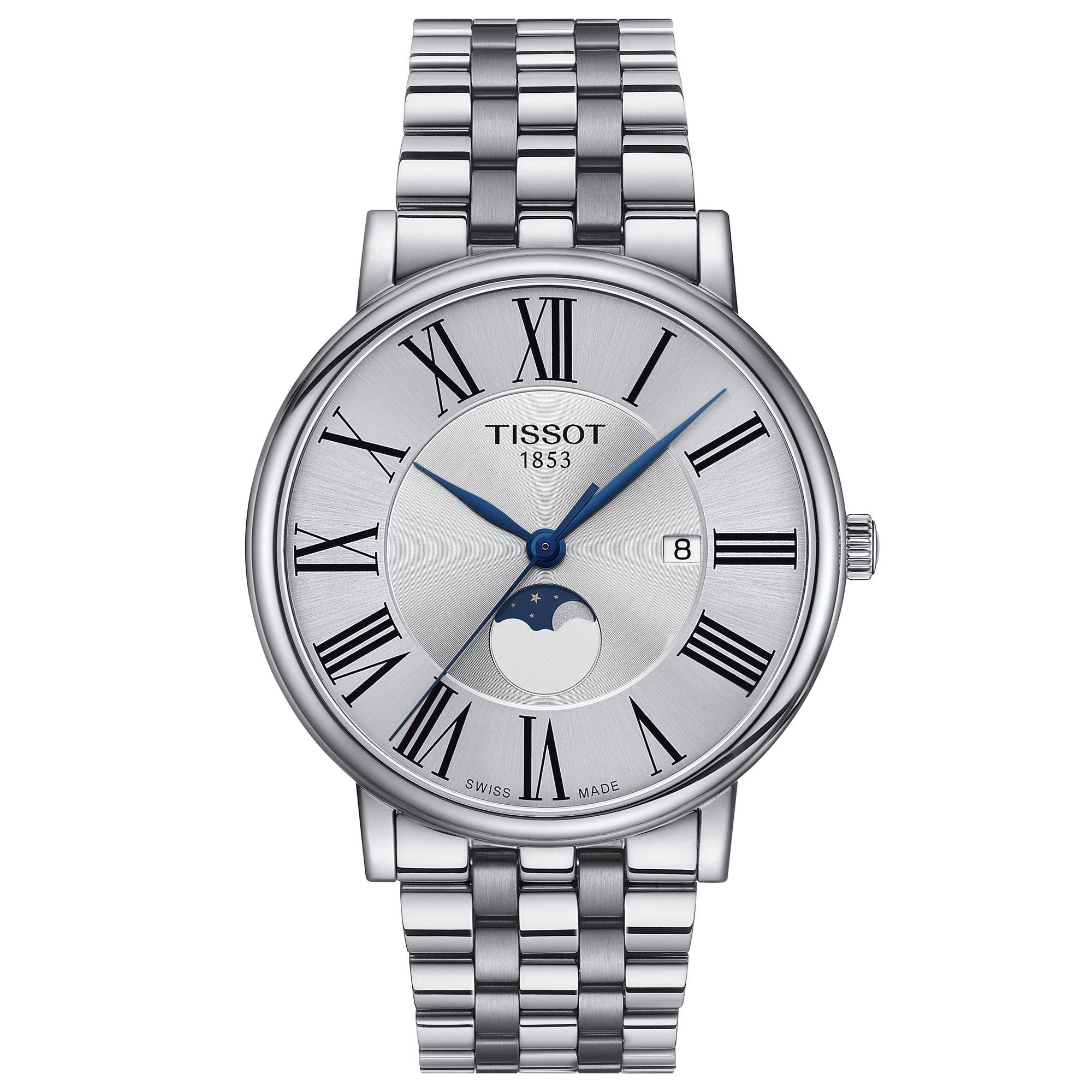 Tissot T-Classic Carson Premium Gent Moonphase Quartz Stainless Steel Bracelet Watch | 40mm | T1224231103300