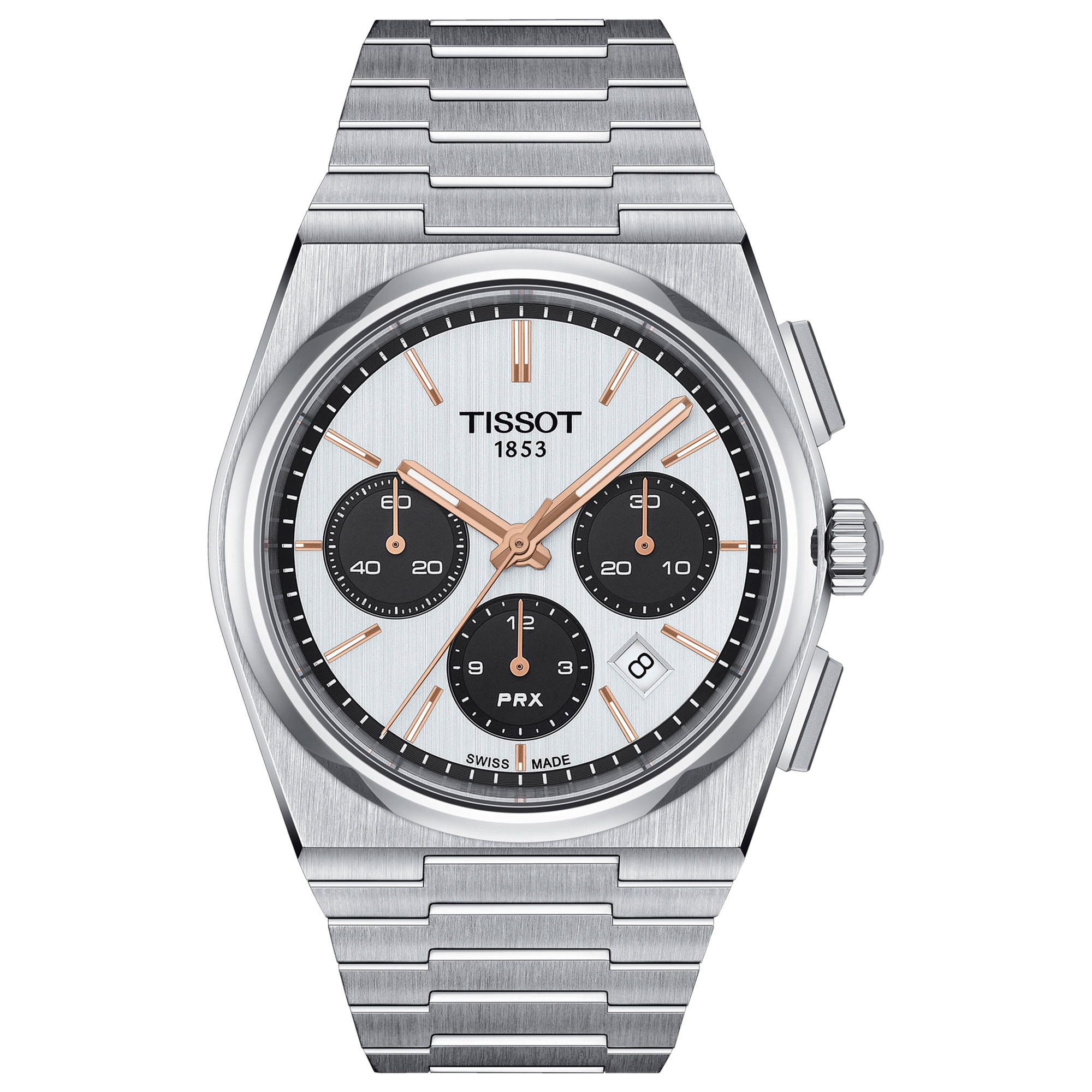 Tissot  TClassic PRX Automatic Chronograph White Dial Stainless Steel Watch 42mm  T1374271101100