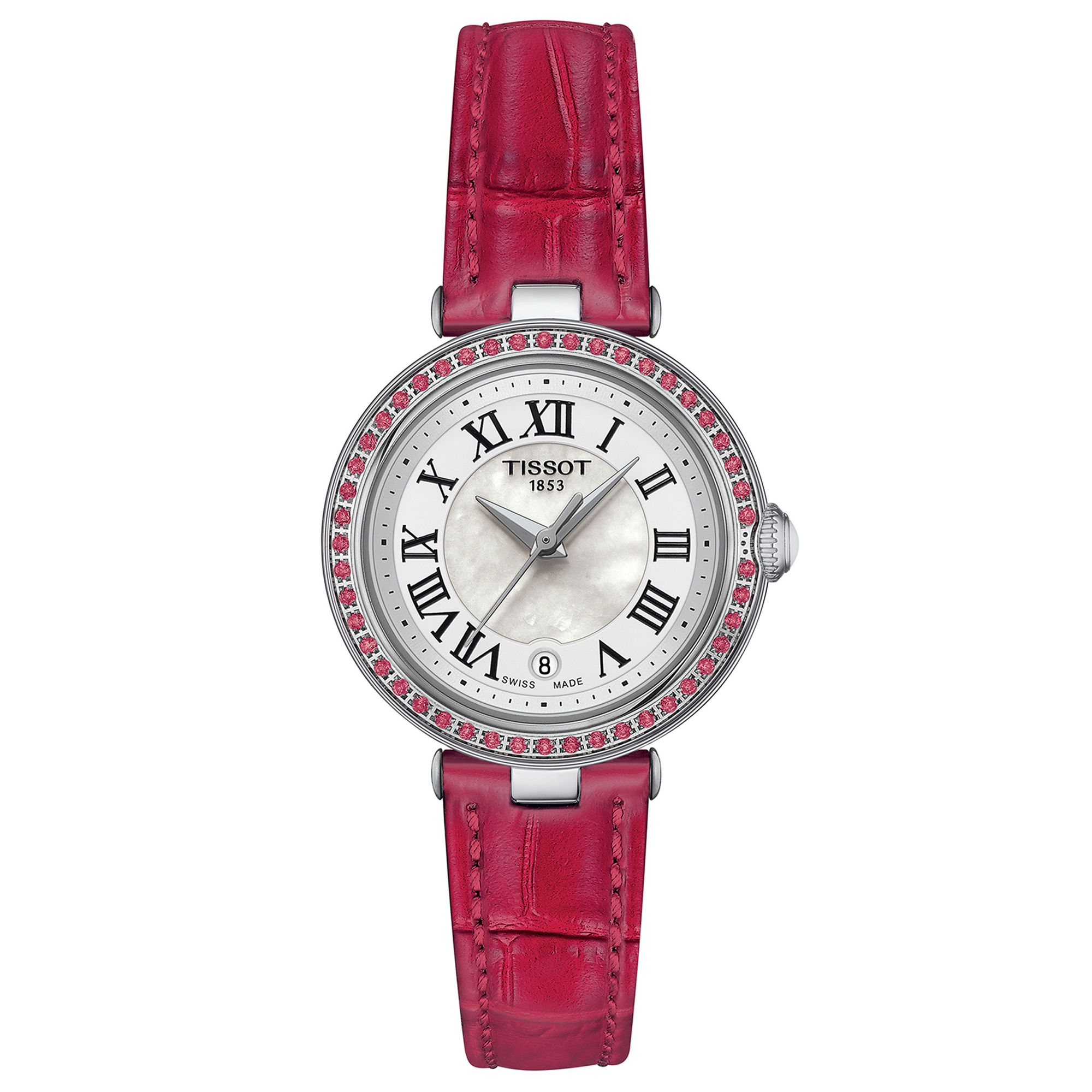 Tissot TLady Bellisima Small Lady Pink Diamond Bezel and Pink Leather Strap Watch 26mm T1260106611300 Tissot TLady Bellisima Small Lady Pink Diamond Bezel and Pink Leather Strap Watch 26mm T1260106611300