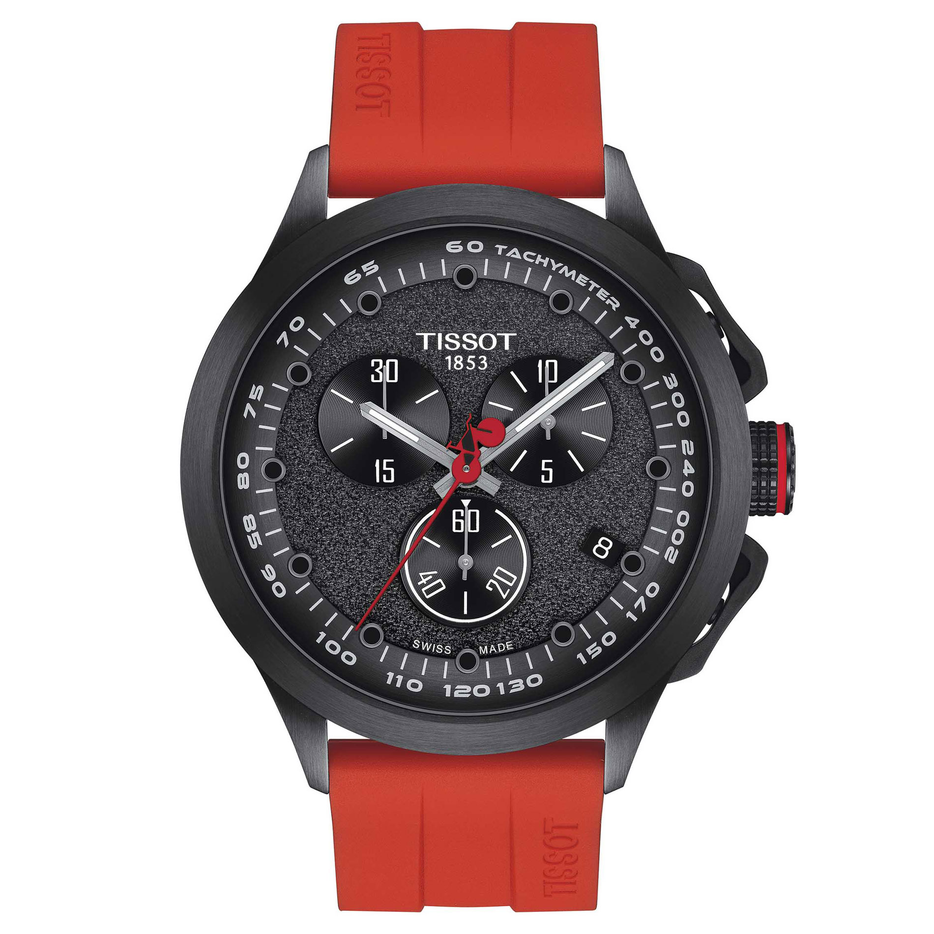 T-Race Cycling Vuelta 2023 Black Dial Red Silicone Strap Watch | 45mm | - Tissot T1354173705104