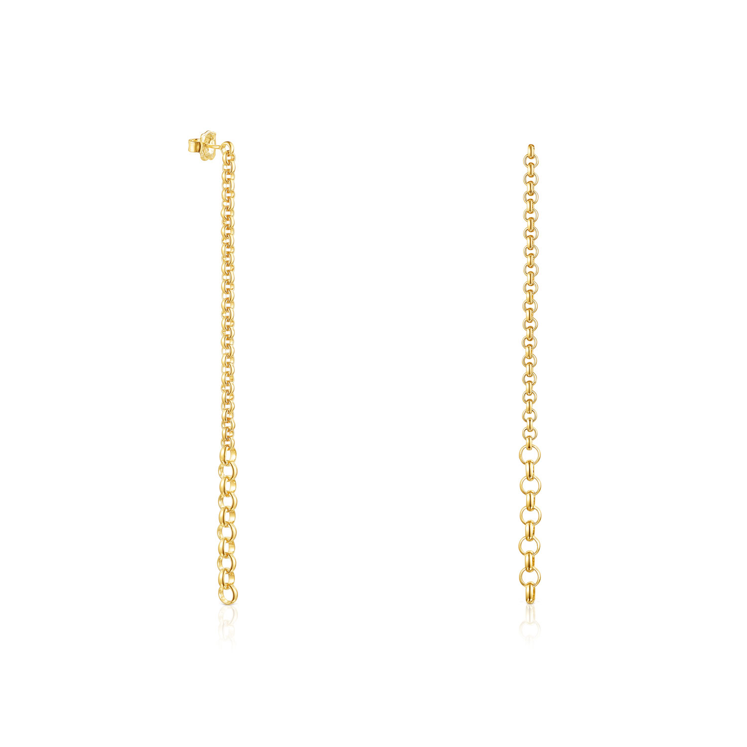TOUS Calin Yellow Gold-Plated Extra-Long Rings Drop Earrings