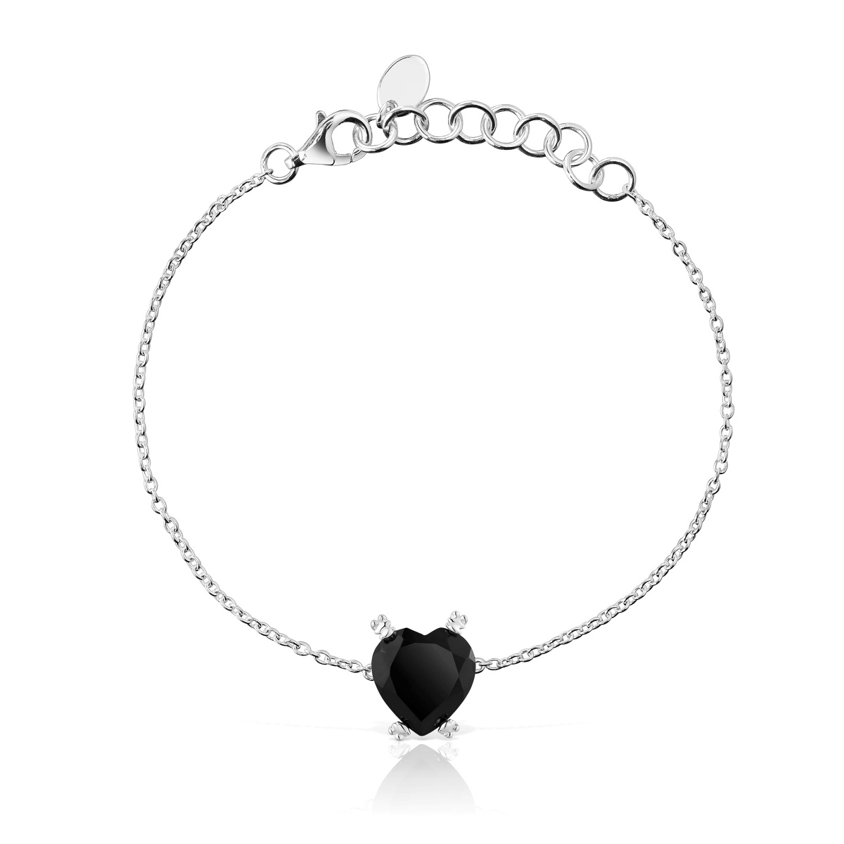 Tous  Color Pills Heart-Shaped Onyx Sterling Silver Bracelet - 7 Inch
