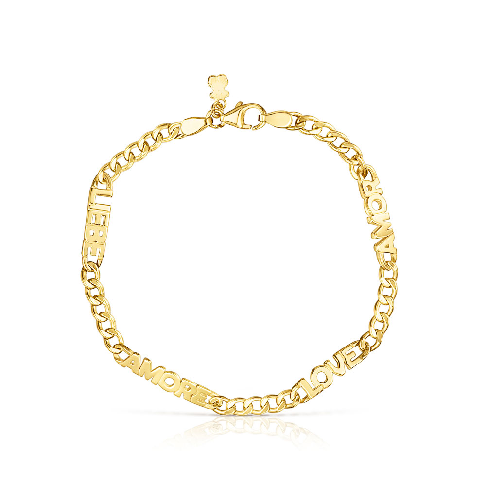 Tous  Crossword Love Yellow Gold-Plated Bracelet