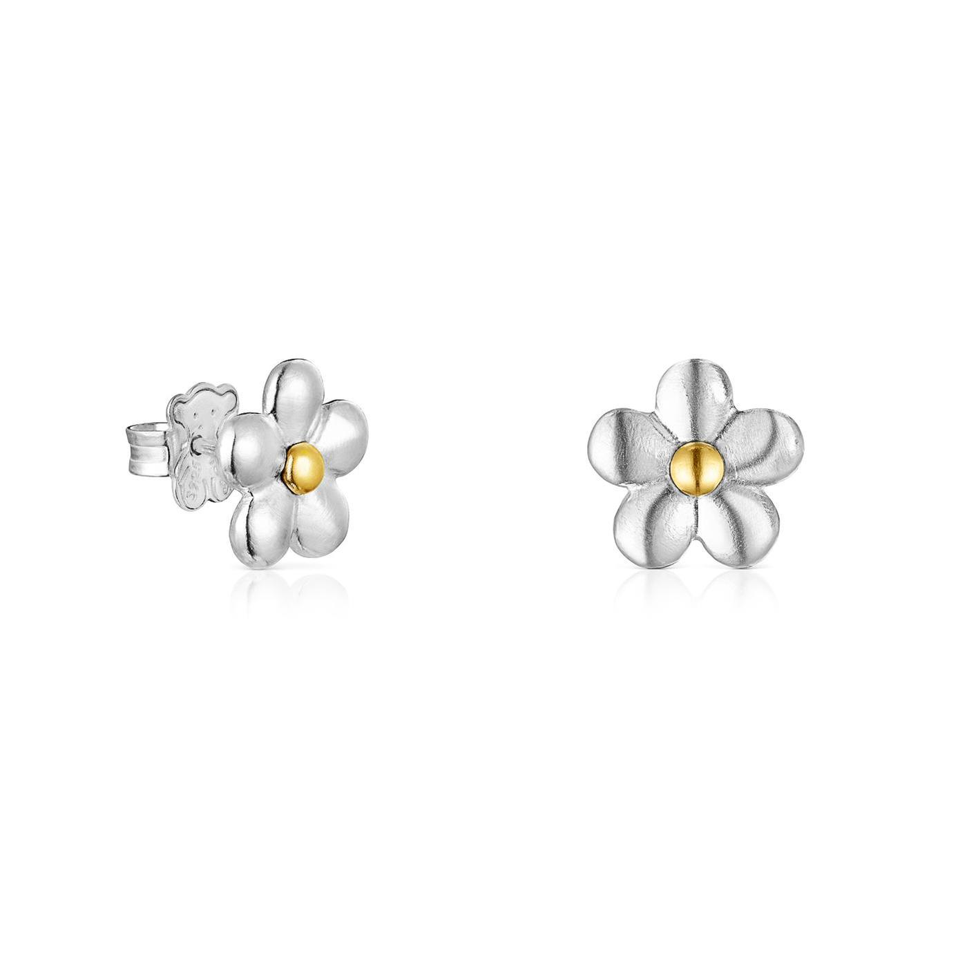 TOUS Fragile Nature Two-Tone Flower Earrings