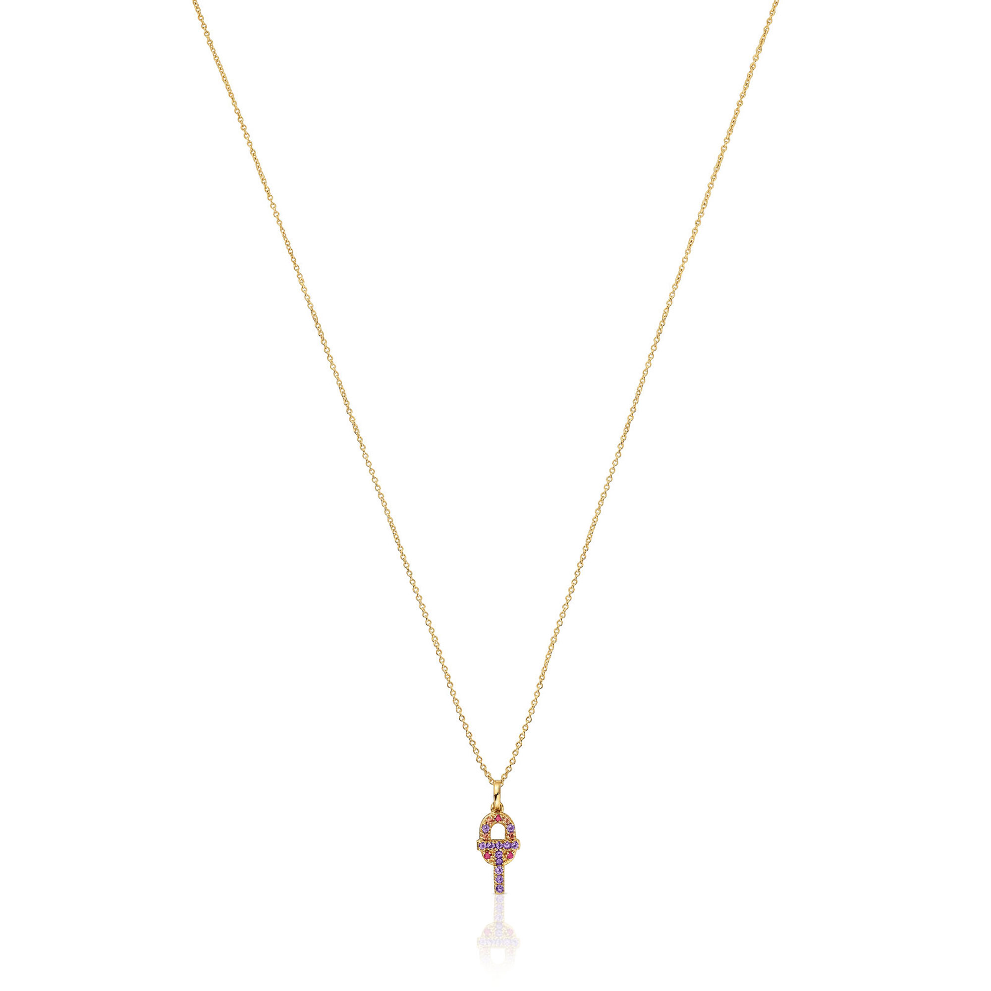 Tous  Manifesto Multi-Stone Yellow Gold Pendant Necklace