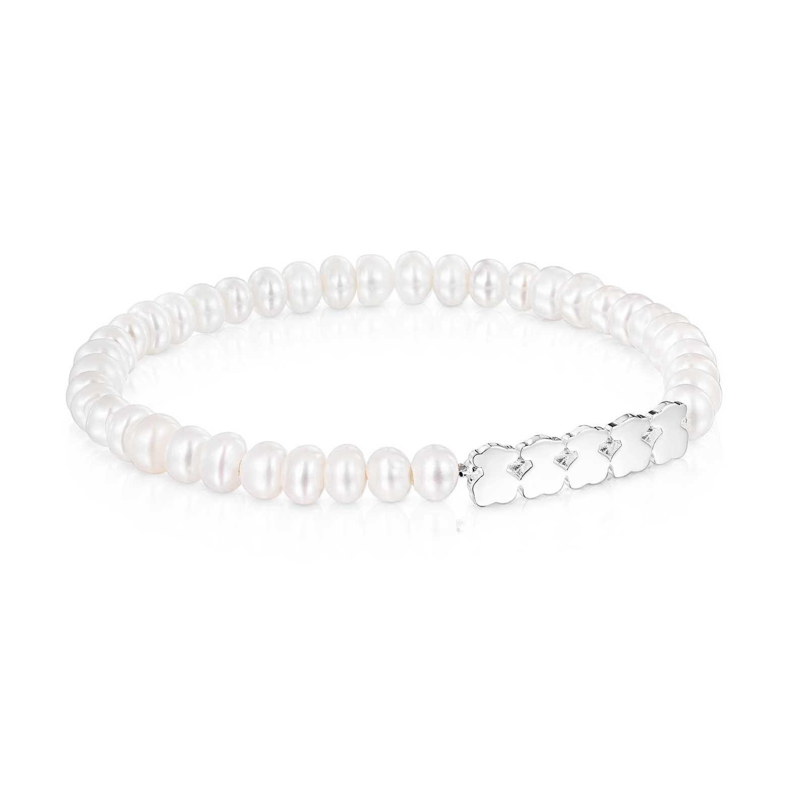 TOUS Straight Bears Sterling Silver Freshwater Cultured Pearl Str