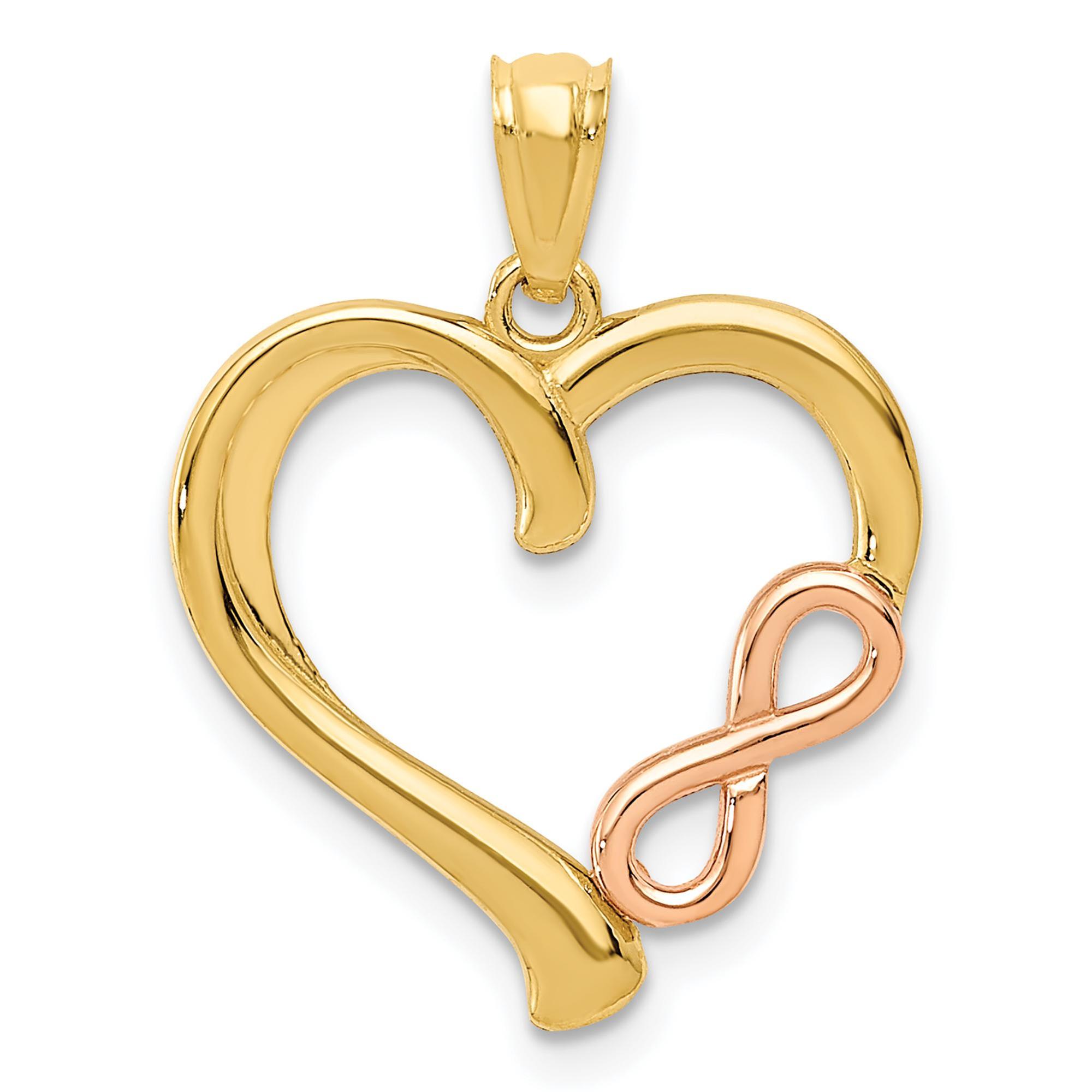 Two-Tone Infinity Heart Pendant