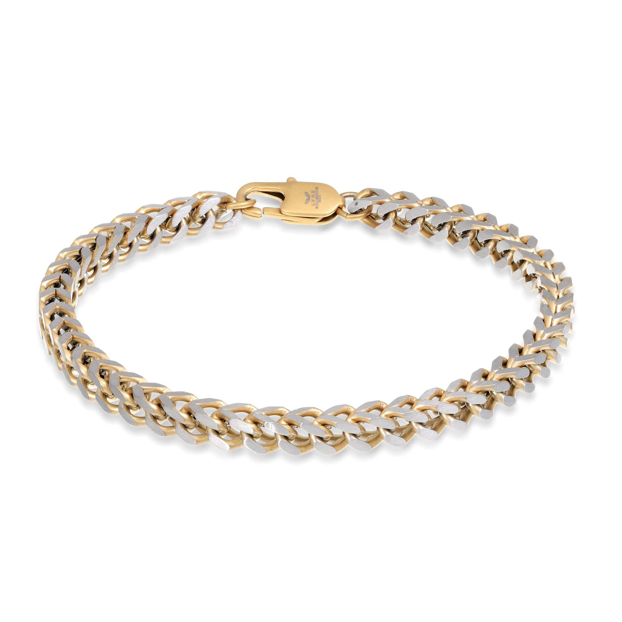 Two-Tone Stainless Steel Foxtail Chain Bracelet | 5mm | 8.5 Inche
