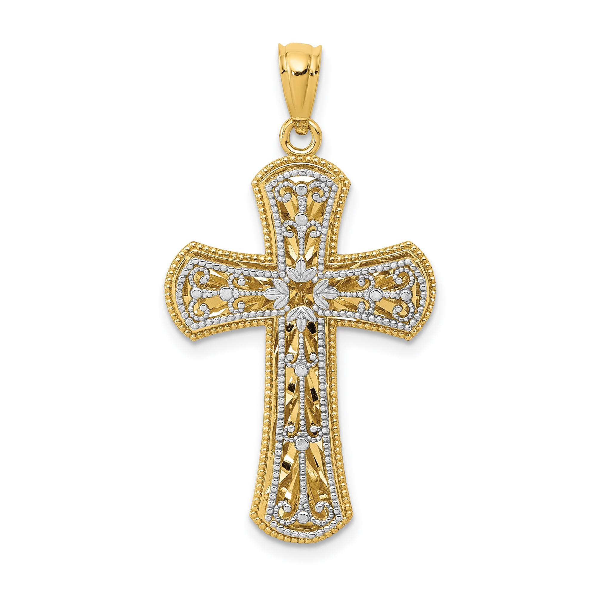 Two-Tone Two-Level Cross Pendant
