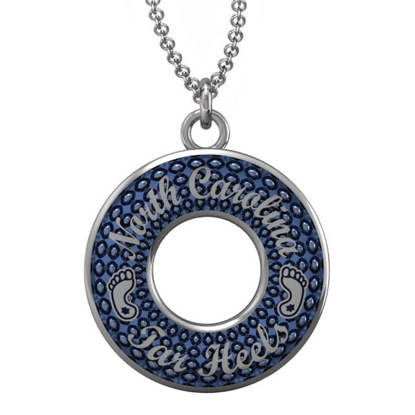 UNC Blue Enamel Circle Pendant