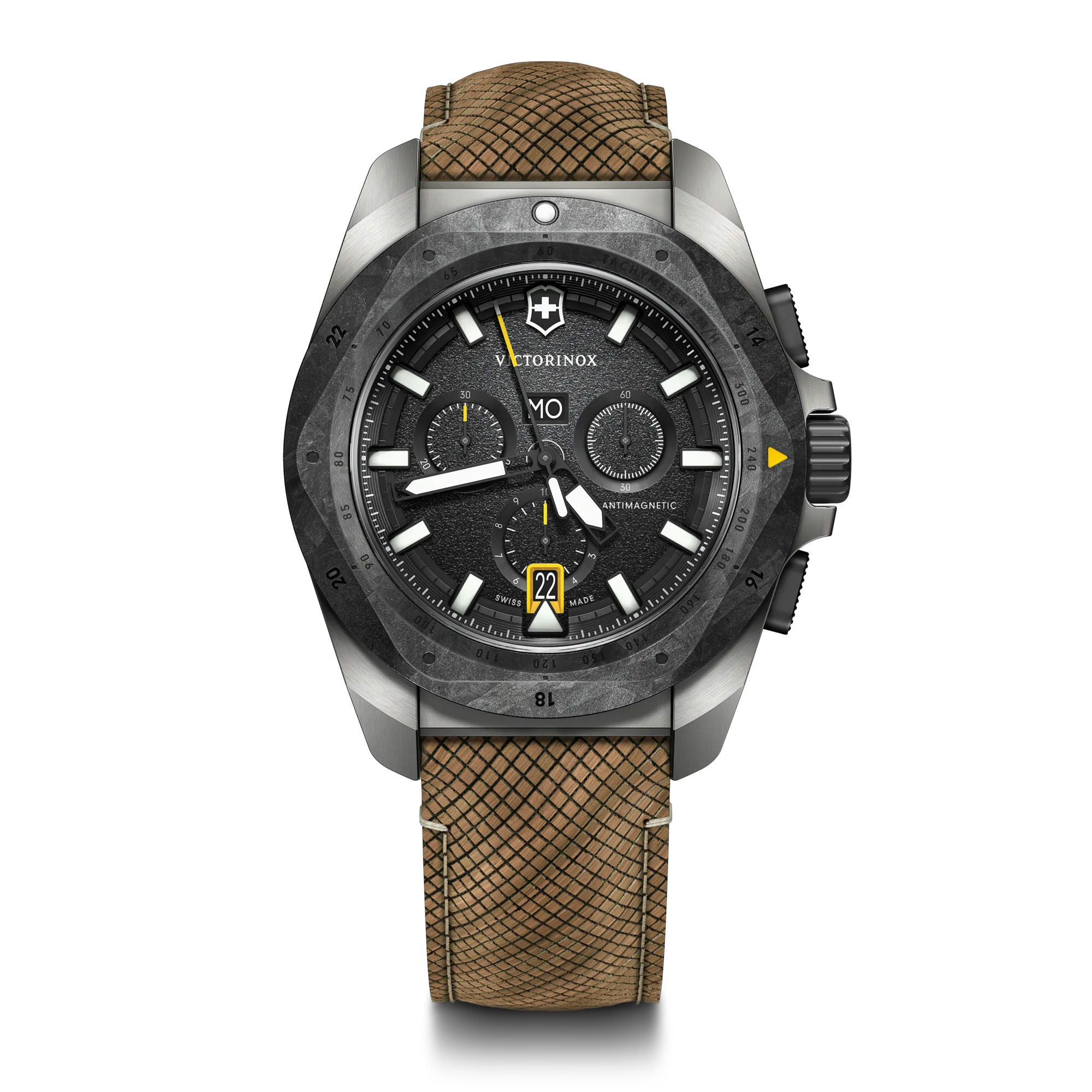 Victorinox INOX Chrono Black Dial Wooden Strap Watch Set 43mm - 2419881 1250$