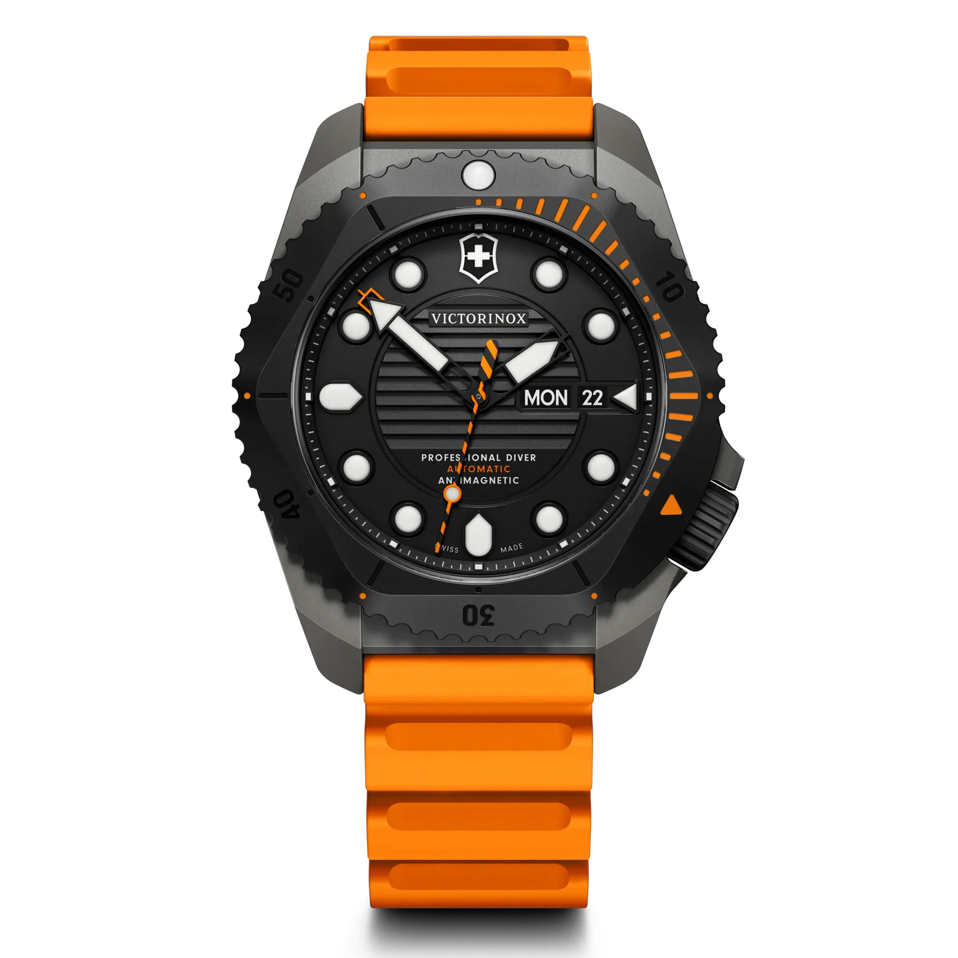Victorinox  Dive Pro Automatic Black Dial Yellow Rubber Strap Watch 43mm - 241996