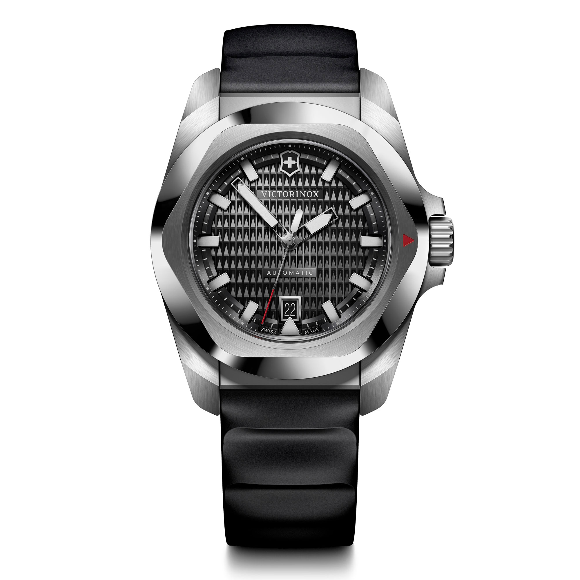 Victorinox  I.N.O.X. Automatic Black Dial Black Rubber Watch 41mm - 242039