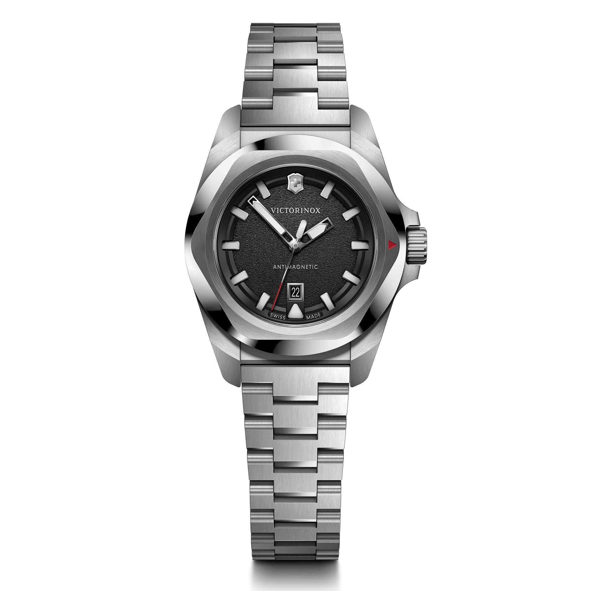 Victorinox  I.N.O.X. Small Black Dial Stainless Steel Bracelet Watch 32mm - 242036
