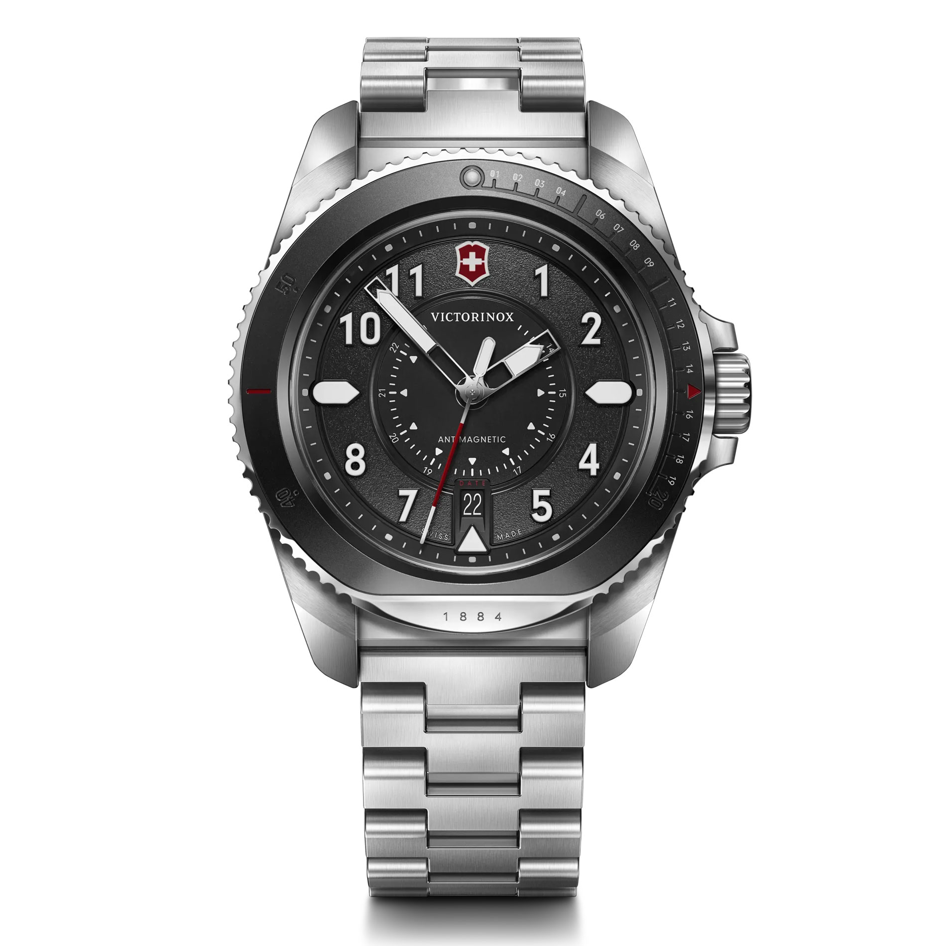 Victorinox Journey 1884 Black Dial Stainless Steel Bracelet Watch 43mm - 242009 600$