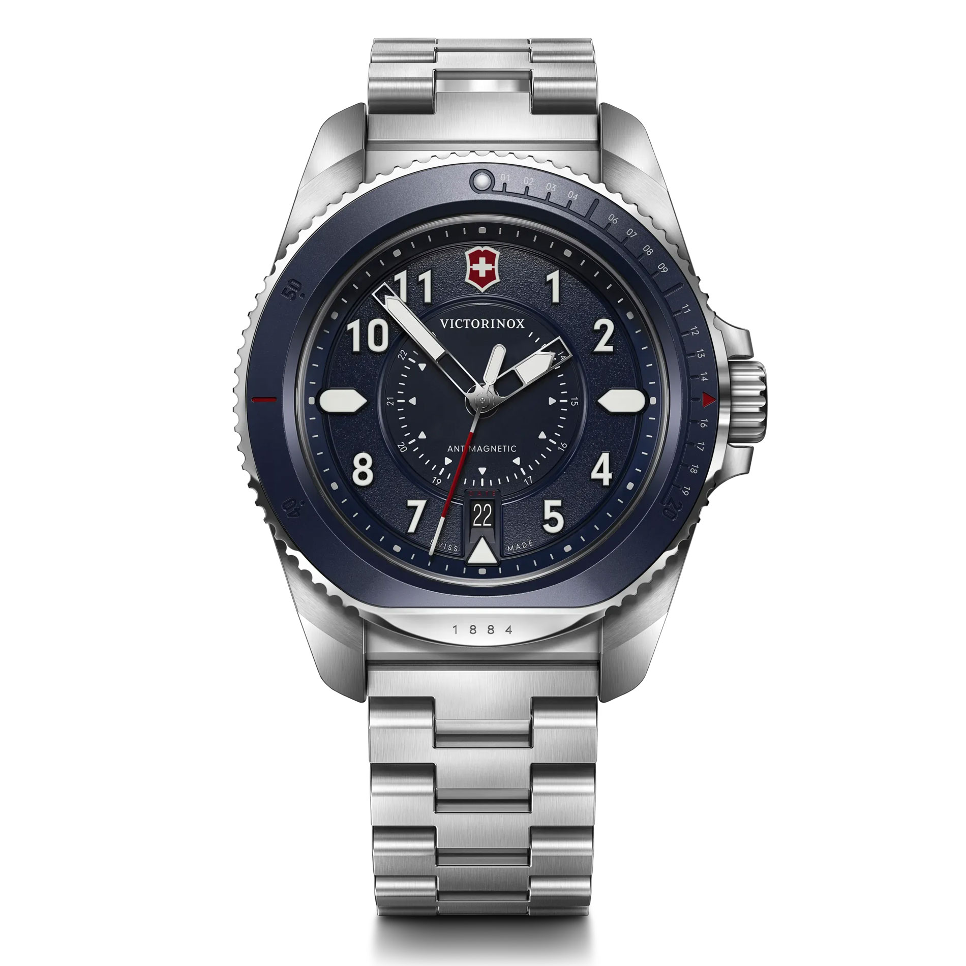 Victorinox Journey 1884 Blue Dial Stainless Steel Bracelet Watch 43mm - 241978 600$