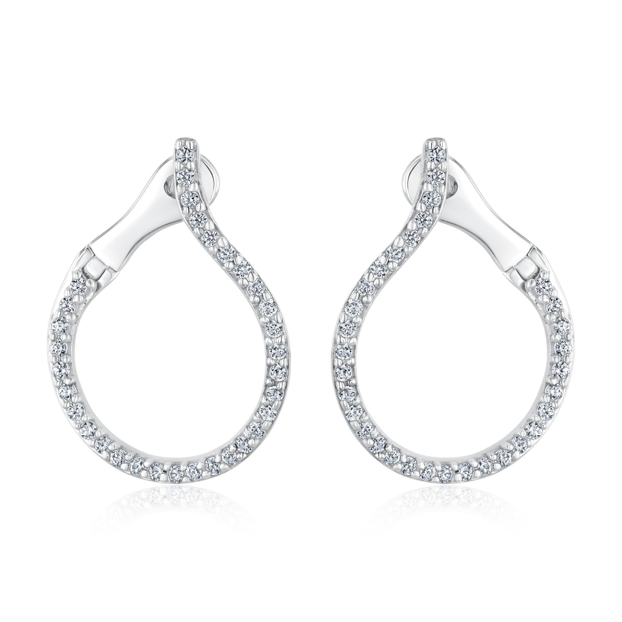 White Gold Diamond Front Back Earrings 1/3ctw