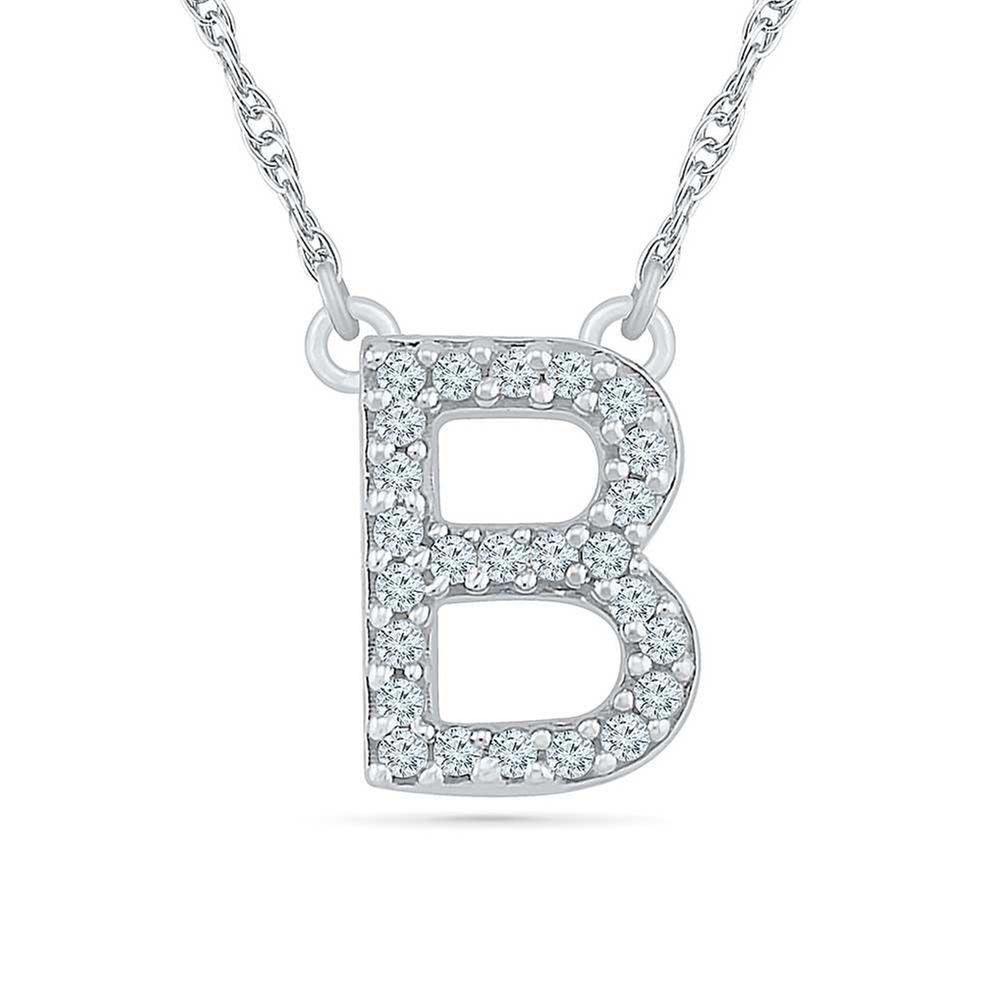 REEDS White Gold Diamond Uppercase Initial B Pendant 115ctw 350$