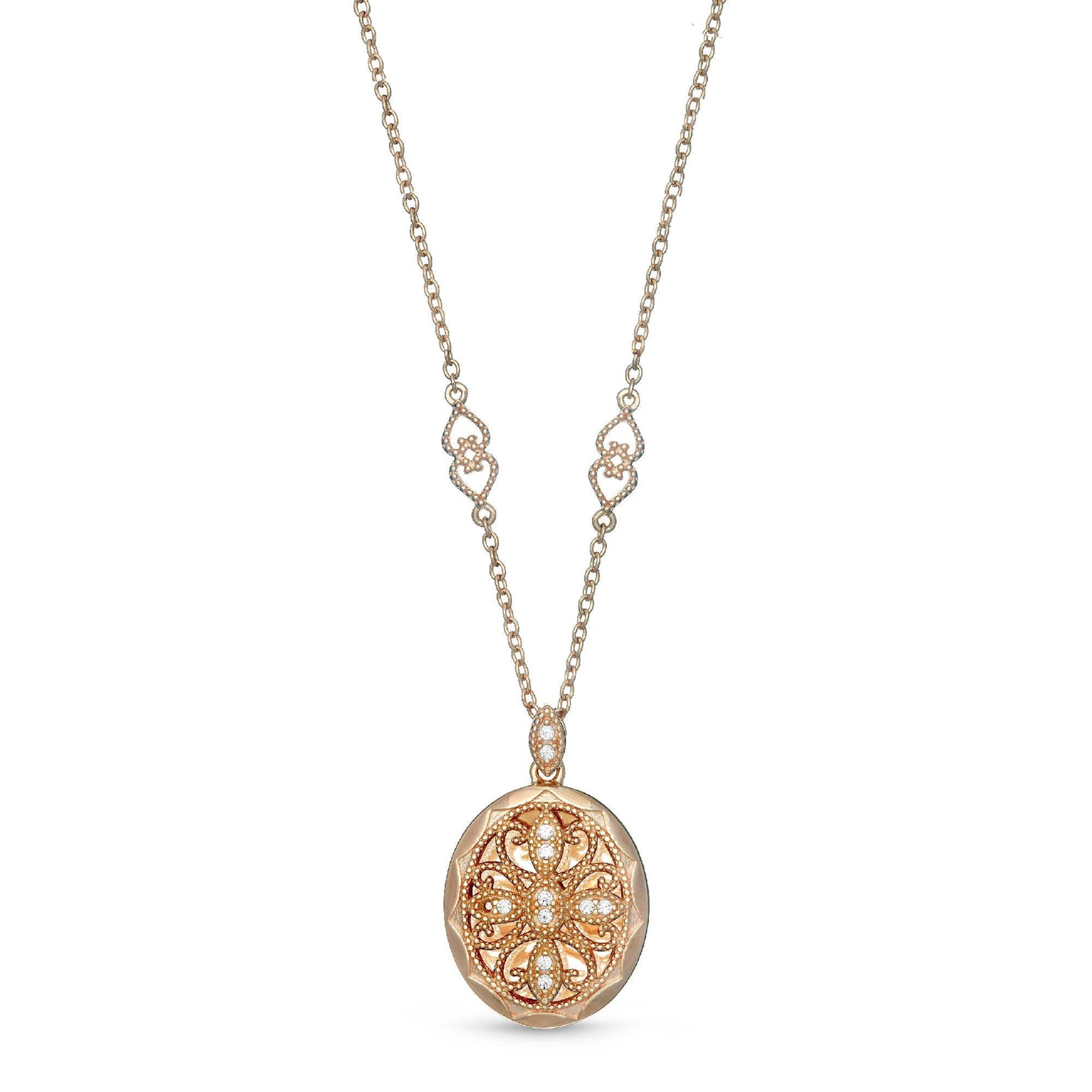 With You Lockets Addison Rose Gold-Plated Locket Necklace