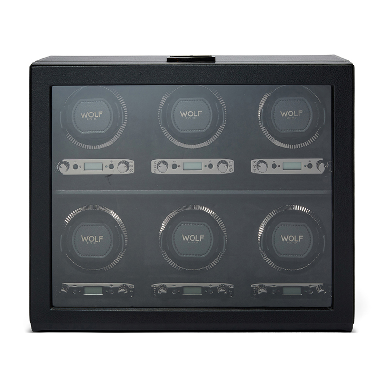 Wolf British Racing Black 6-Piece Watch Winder 4405$