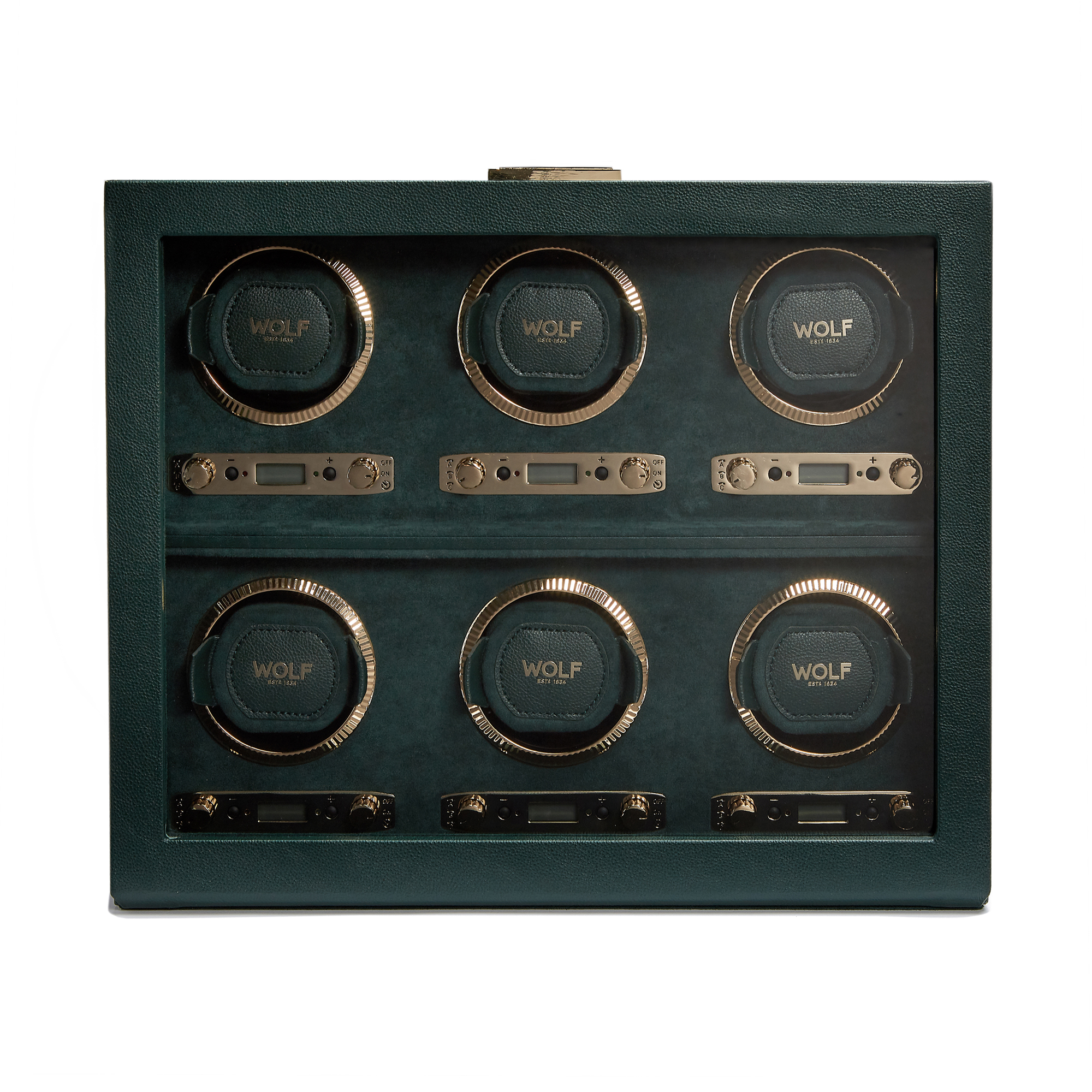 Wolf British Racing Green 6-Piece Watch Winder