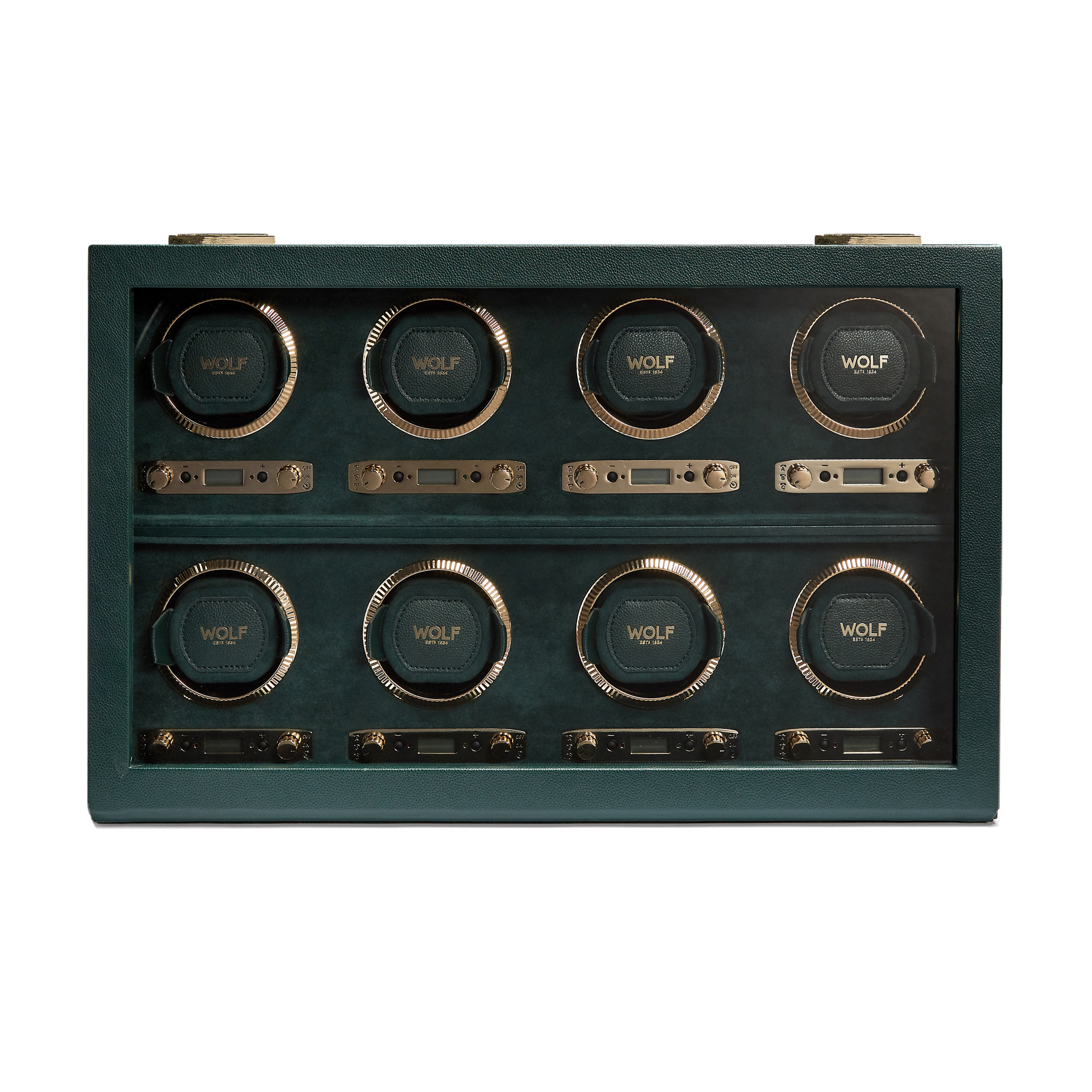 Wolf British Racing Green 8-Piece Watch Winder