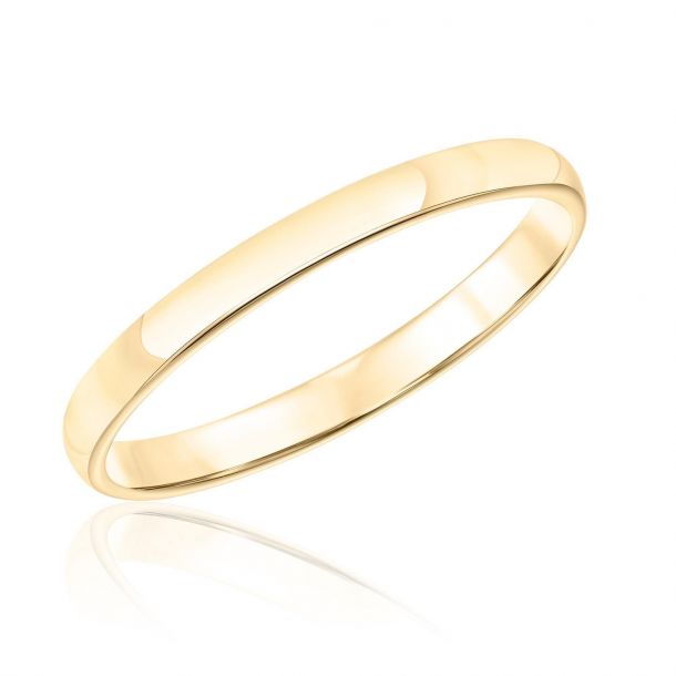 Super Low Dome 14k Yellow Gold Wedding Band 2mm - Size 4.5