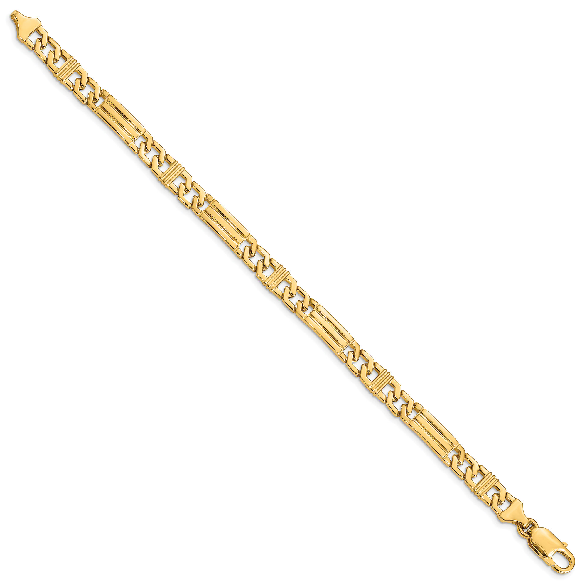 Yellow Gold Fancy Link Chain Bracelet | 7mm | 8 Inches