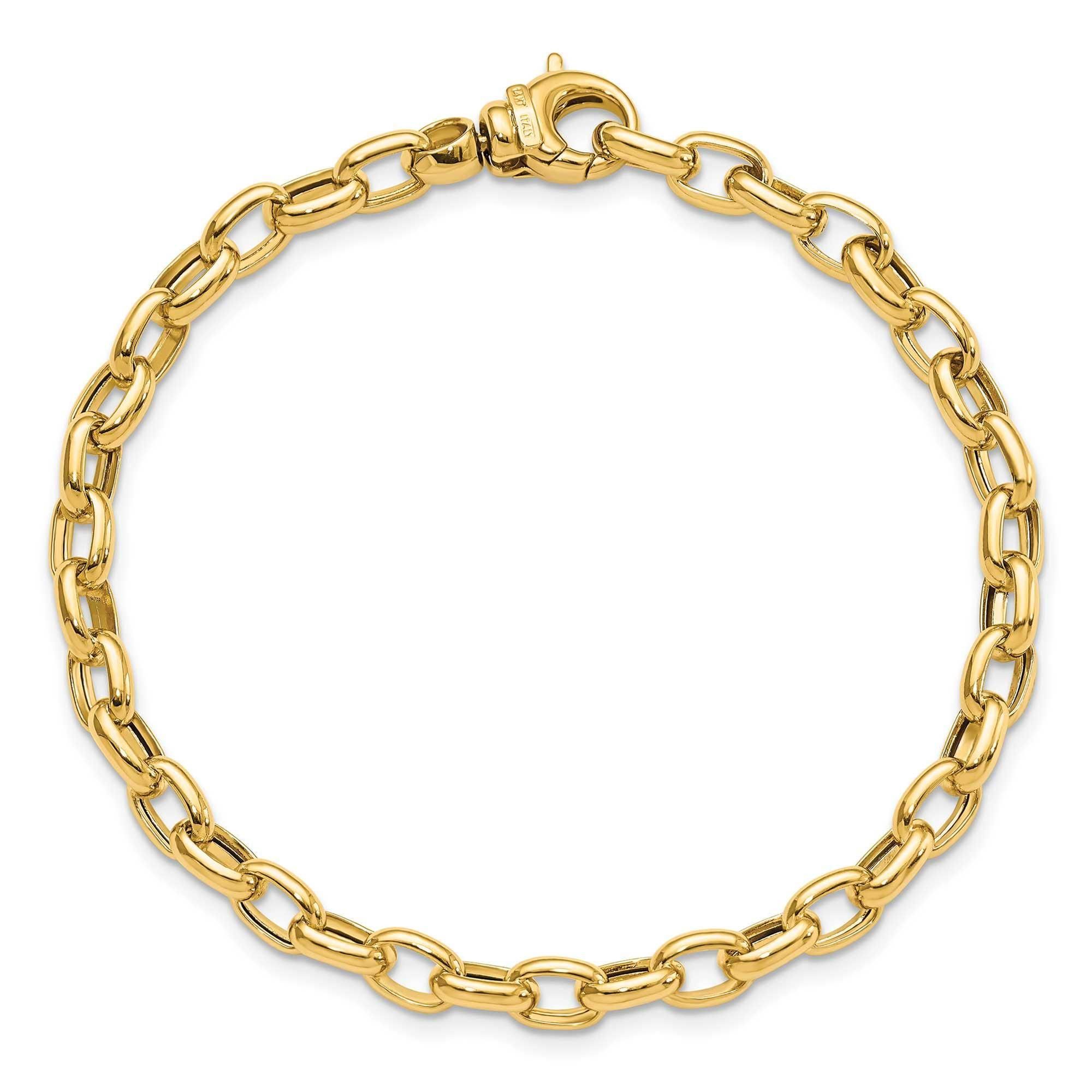 Roberto Coin Designer Gold 18K Yellow Gold Oro Classic Elongated Heavy Link Bracelet