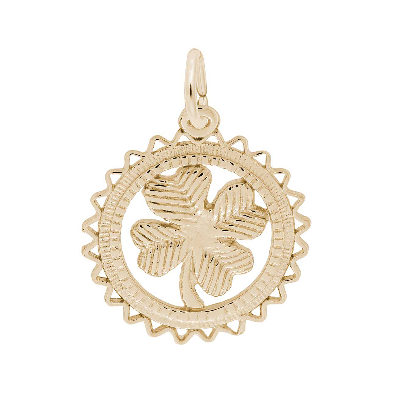 REEDS 14K Yellow Gold Four Leaf Clover 3D Charm