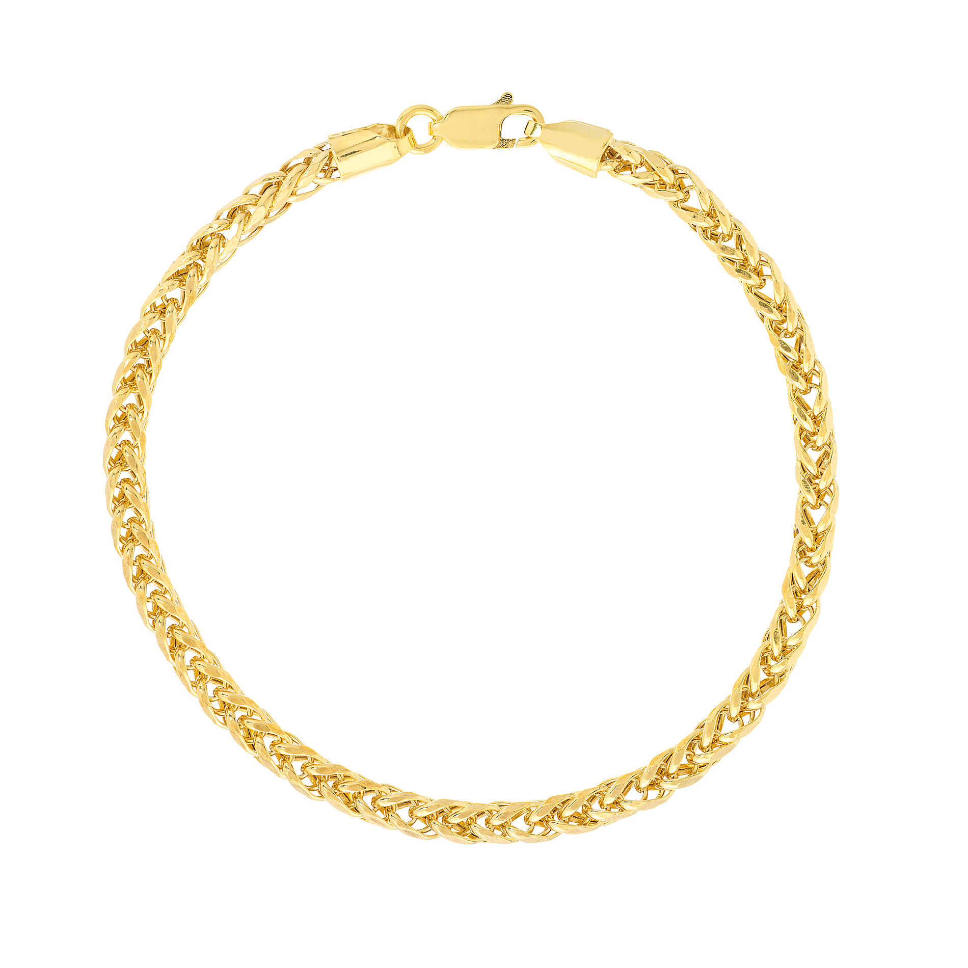 SOLID 9ct Yellow Gold Diamond Cut Rope Bracelet-3mm - 8.25