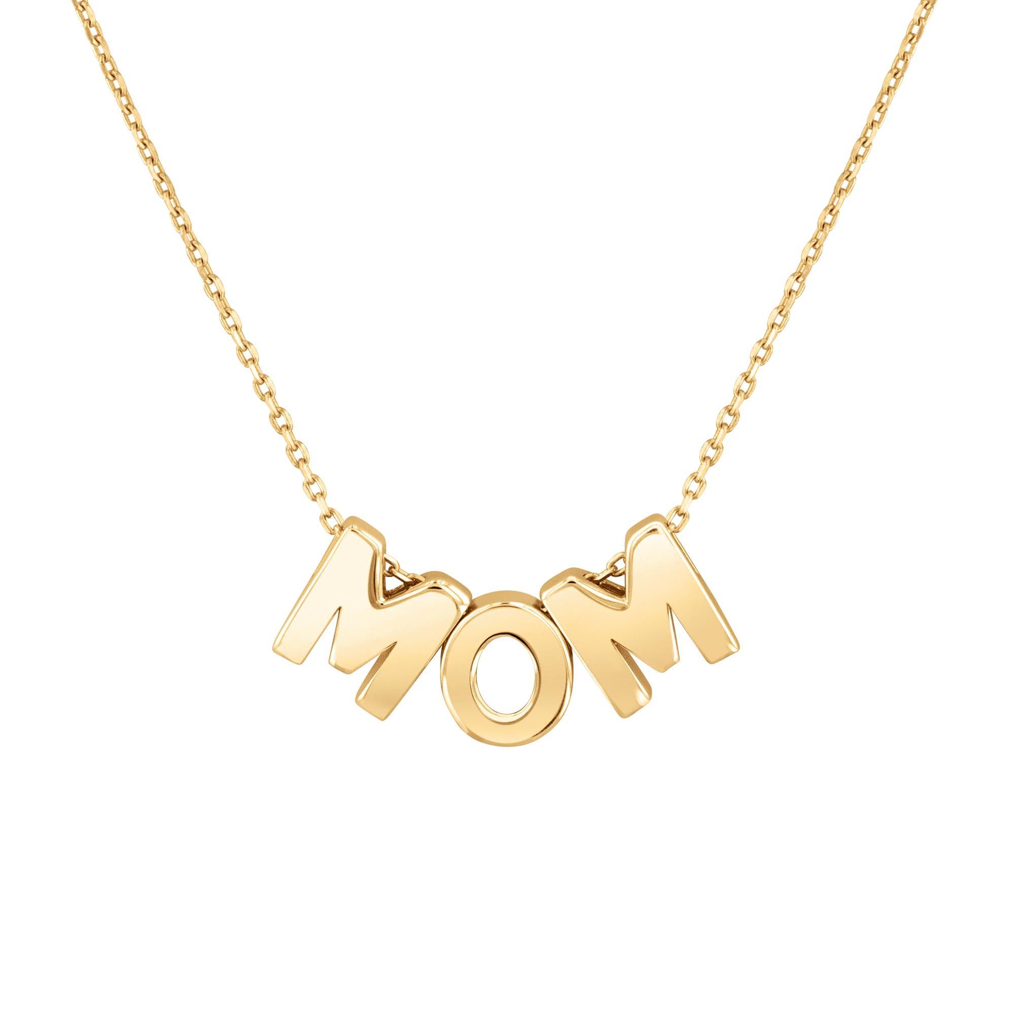 Yellow Gold Mom Necklace