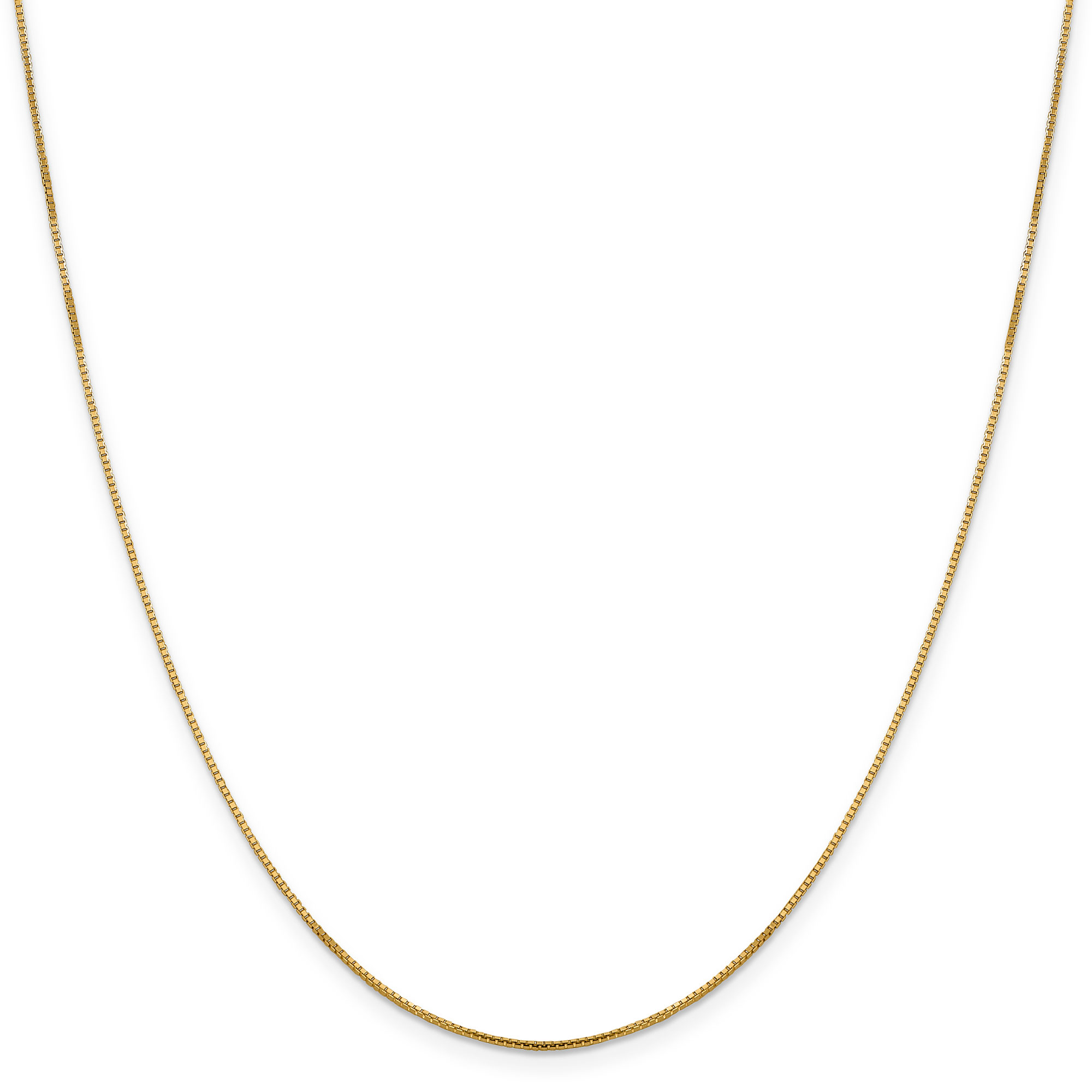 Yellow Gold Solid Octagonal Box Chain Necklace | 1mm | 20 Inches