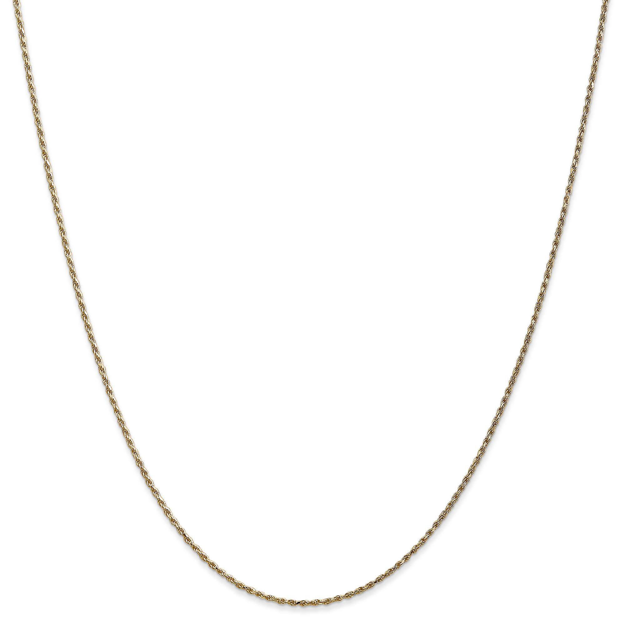 Yellow Gold Solid Rope Chain Necklace | 1.15mm | 18 Inches